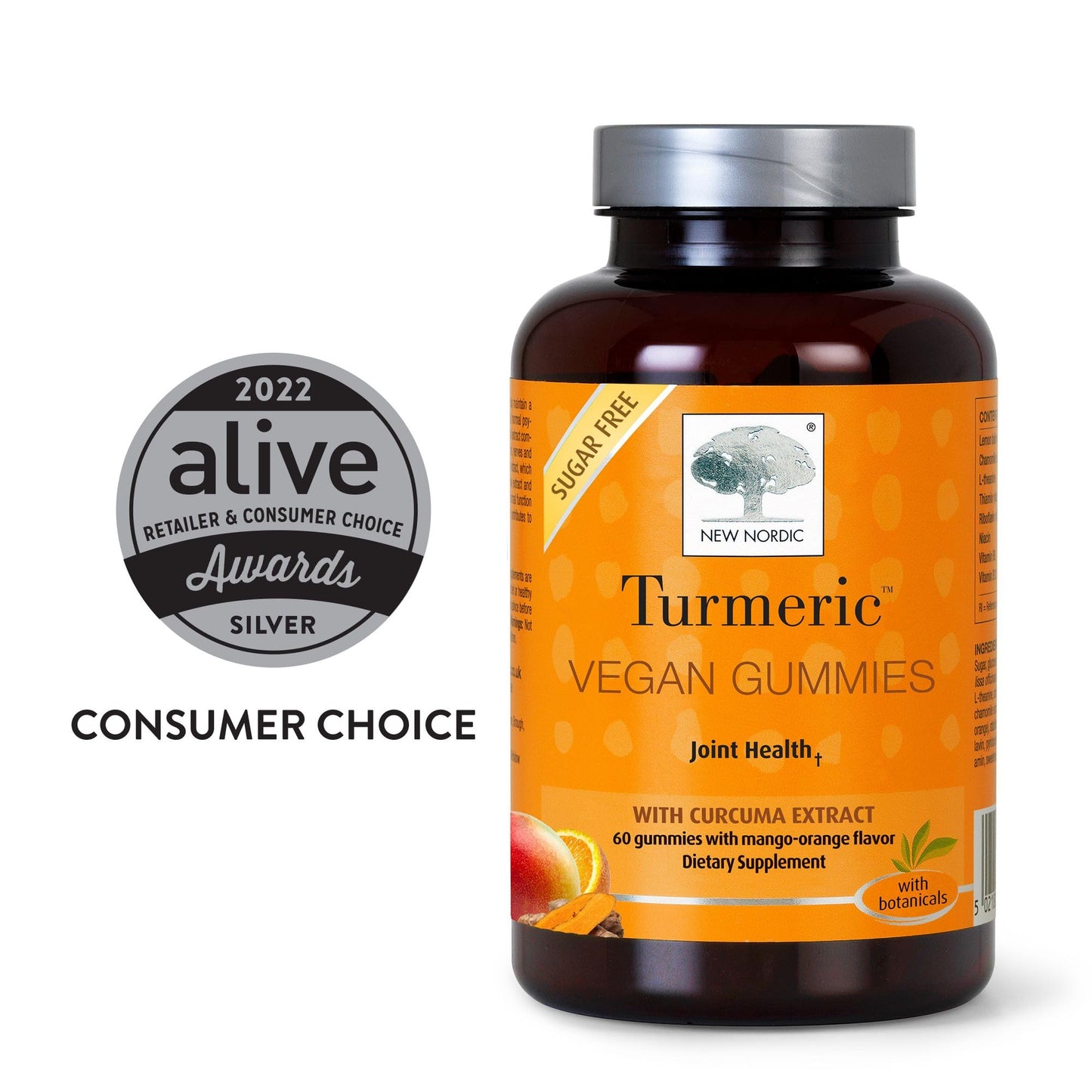 NEW NORDIC Turmeric Curcumin Gummies, Sugar Free, 300 mg Turmeric Supplement for Men and Women, Supports Normally Functioning Joints, Knees, Shoulders, Mango Orange, 60 Count NEW NORDICBuy Supplements Australia