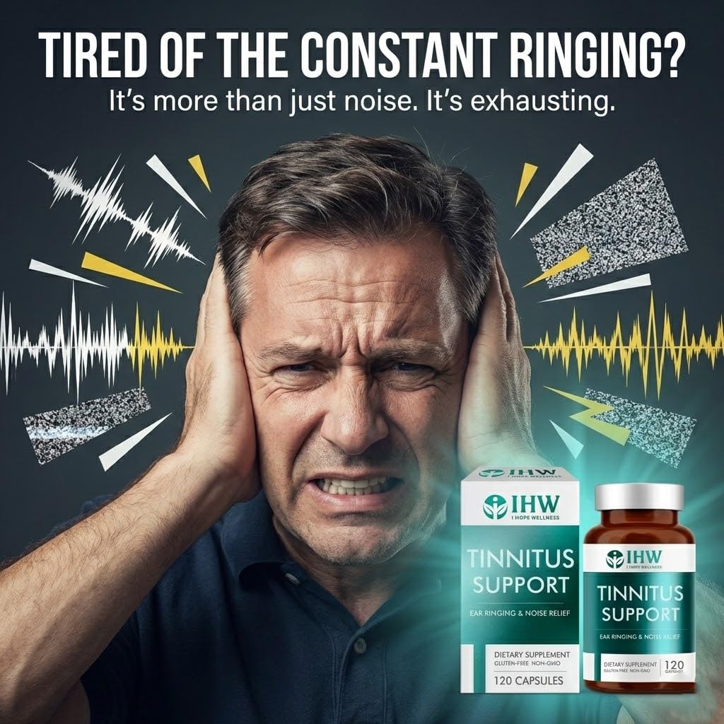 IHW Tinnitus Relief for Ringing Ears, 1200mg Tinnitus Relief Supplement, 120 Capsules, with Vitamin B Complex & C, Reduces Ringing in Ears, Promotes Hearing Wellness & Comfort IHWBuy Supplements Australia