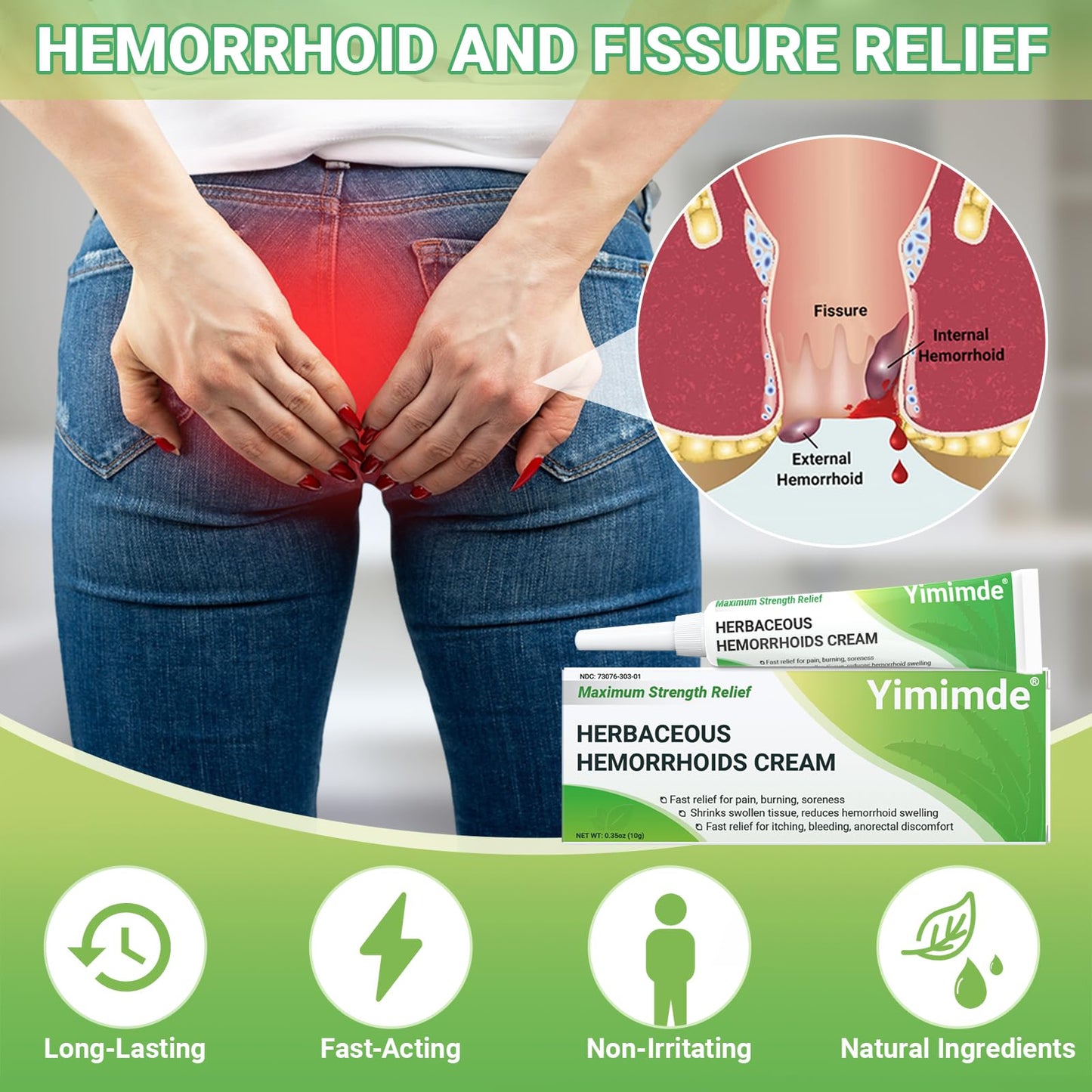 Hemorrhoid Treatment Ointment - Tubesmaximum Strength - Fast Relief from Pain, Itching, Burning, Swelling & Fissures | Natural Aloe & Vitamin E | Travel-Friendly10g x 5 Pieces Tubes - (1.76 Oz) yimimdeBuy Supplements Australia