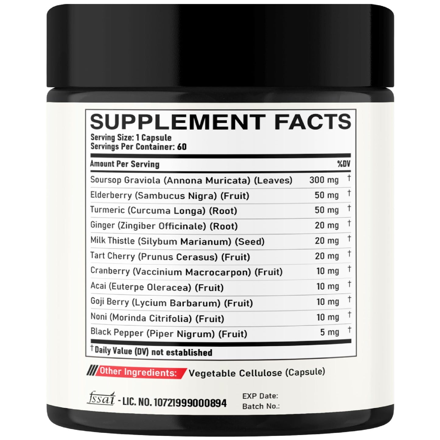 DEDICAD 11in1 Graviola Soursop Capsules - Blended with Elderberry, Turmeric, Ginger, Milk Thistle, Cranberry & More - Support Positive Mood, Immune System & Body Management DEDICADĀ buy supplements Au