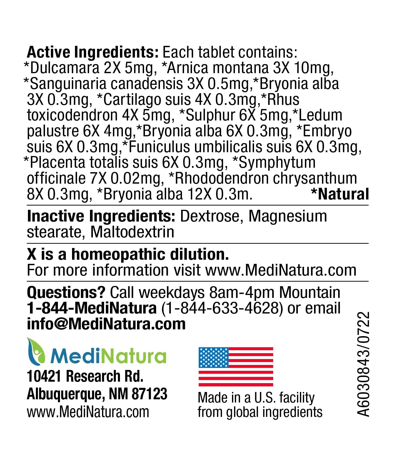 T-Relief Arthritis Arnica +12 Pain Relieving Natural Medicines Help Reduce Soreness Stiffness Aches & Pains in Joints Naturally - 100 Tablets (2 Pack) MediNaturaBuy Supplements Australia