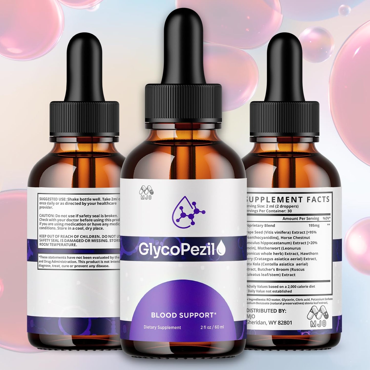 (3 Pack) Glycopezil Drops, Official Glycopezil Blood Health Support Drops with All Natural Ingredients, Advanced Health & Wellness Support Formula with Premium Vitamins for Women & Men (90 Servings) MJOBuy Supplements Australia
