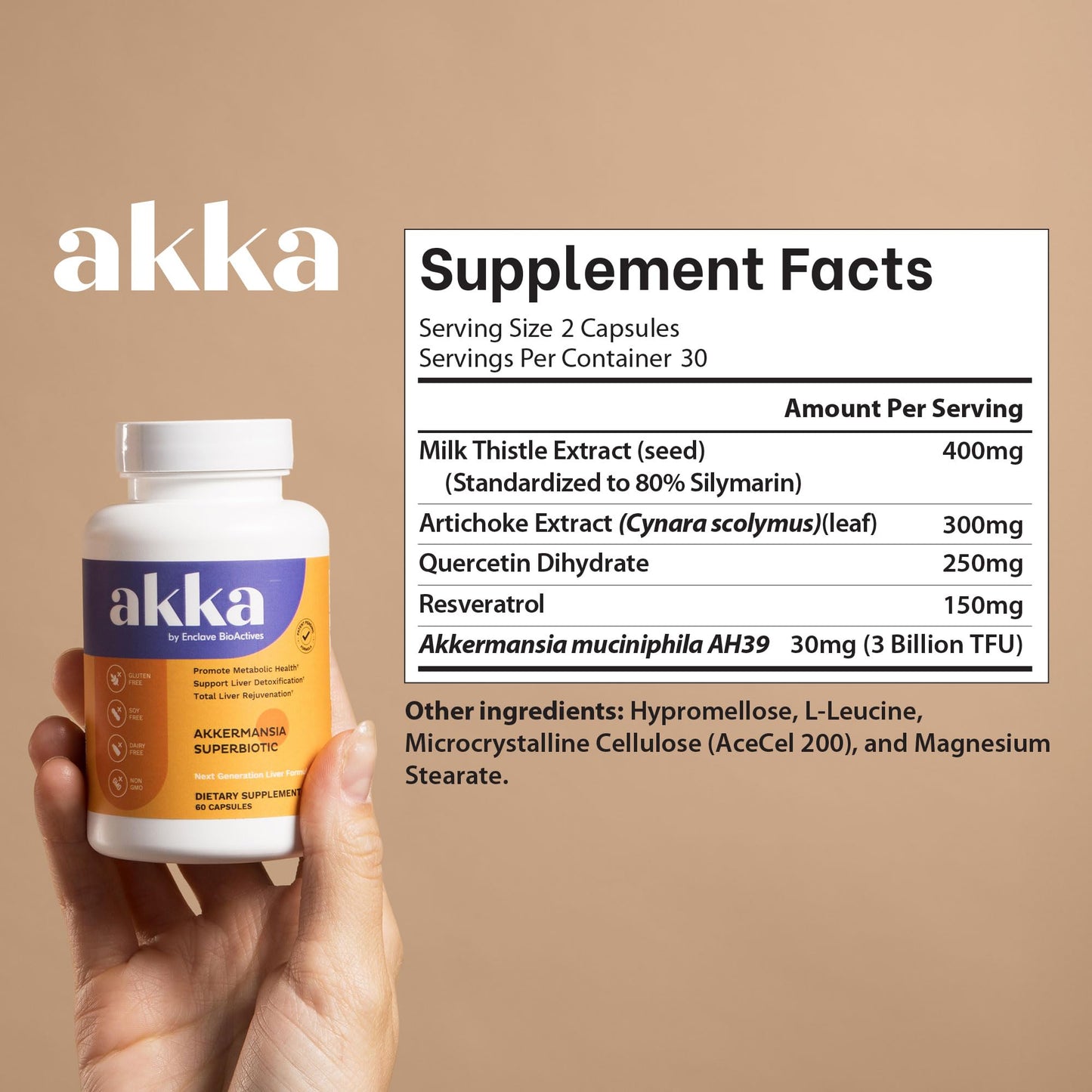 AKKA Premium Liver Cleanse Detox & Repair Superbiotic - Supports Liver Health & Function, Boosts Energy, Digestion & Metabolism with Bioavailable Pasteurized Akkermansia, Non-GMO, Gluten-Free, 60 Caps AKKABuy Supplements Australia