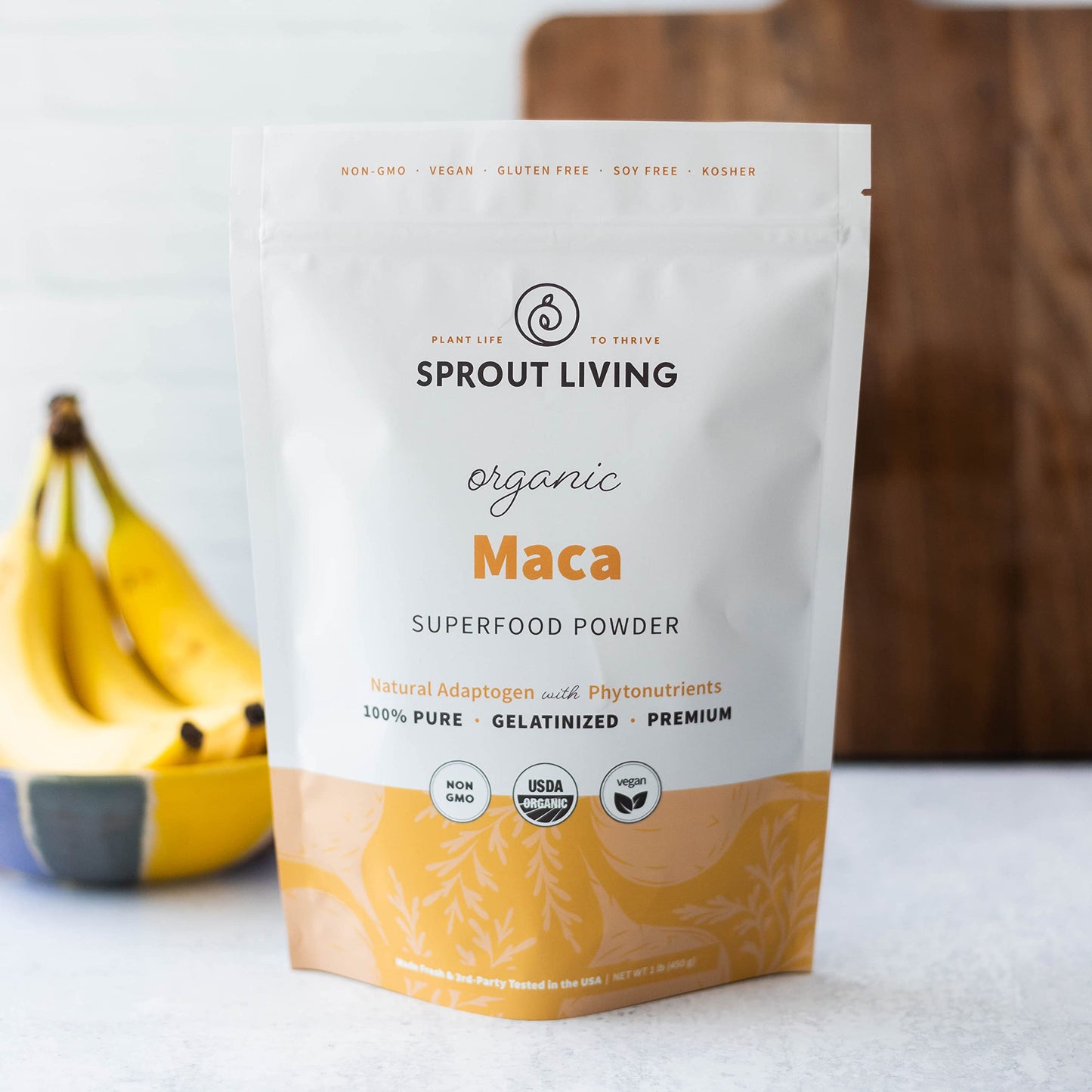 Sprout Living Organic Gelatinized Maca Root Powder, Superfood, Adaptogen, 1 lb Sprout LivingBuy Supplements Australia