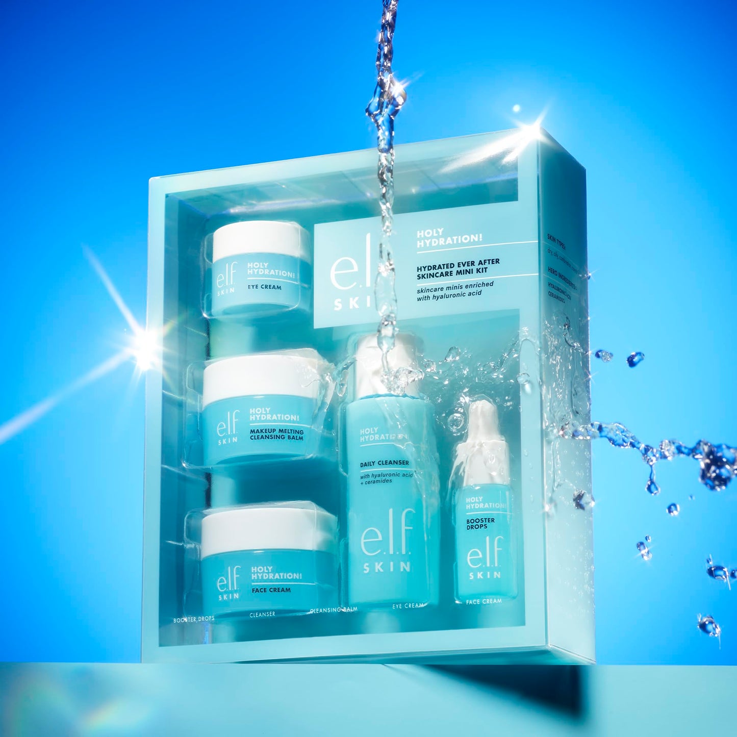 e.l.f. SKIN Holy Hydration! Hydrated Ever After Skincare Mini Kit, Cleanser, Makeup Remover,