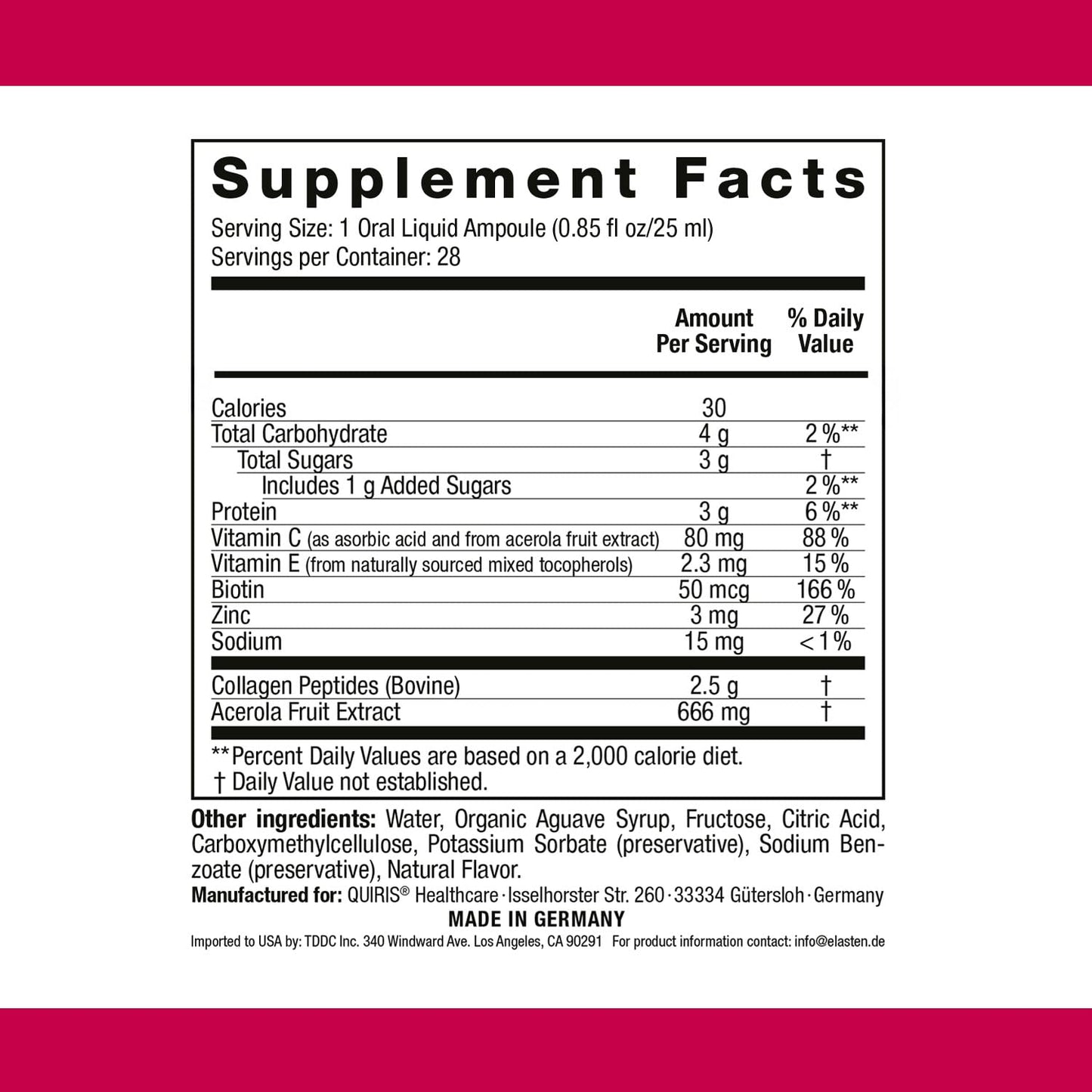 ELASTEN Clinically Tested Collagen Complex for Radiant Skin from Within – Reduces Fine Lines – Supports Healthy Connective Tissue – 28 Liquid Collagen Ampoules (0.85 fl oz / 25 ml Each) Elasten buy supplements Au