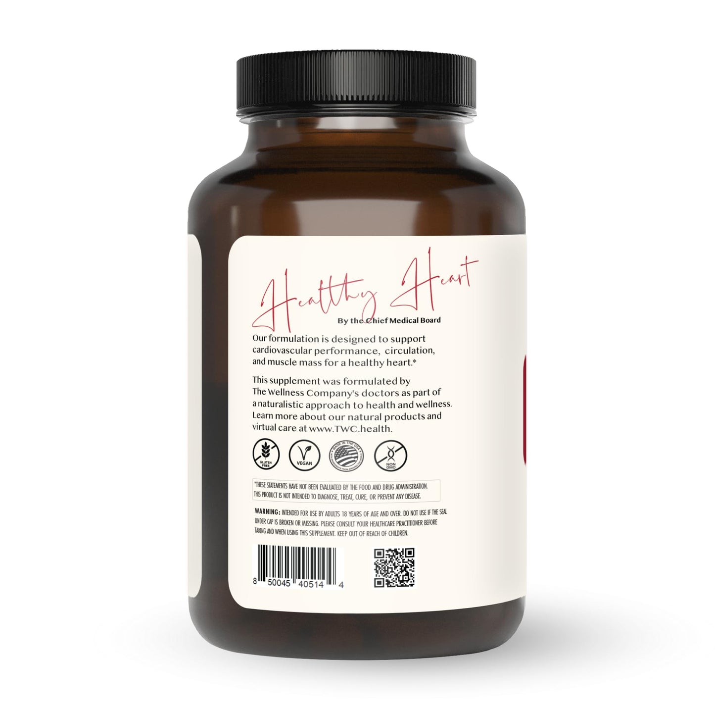 The Wellness Company Healthy Heart - Cardiovascular Strength, Blood Flow, Nitric Oxide Production & Healthy Cholesterol Levels | 120ct (2 Month Supply) The Wellness CompanyBuy Supplements Australia