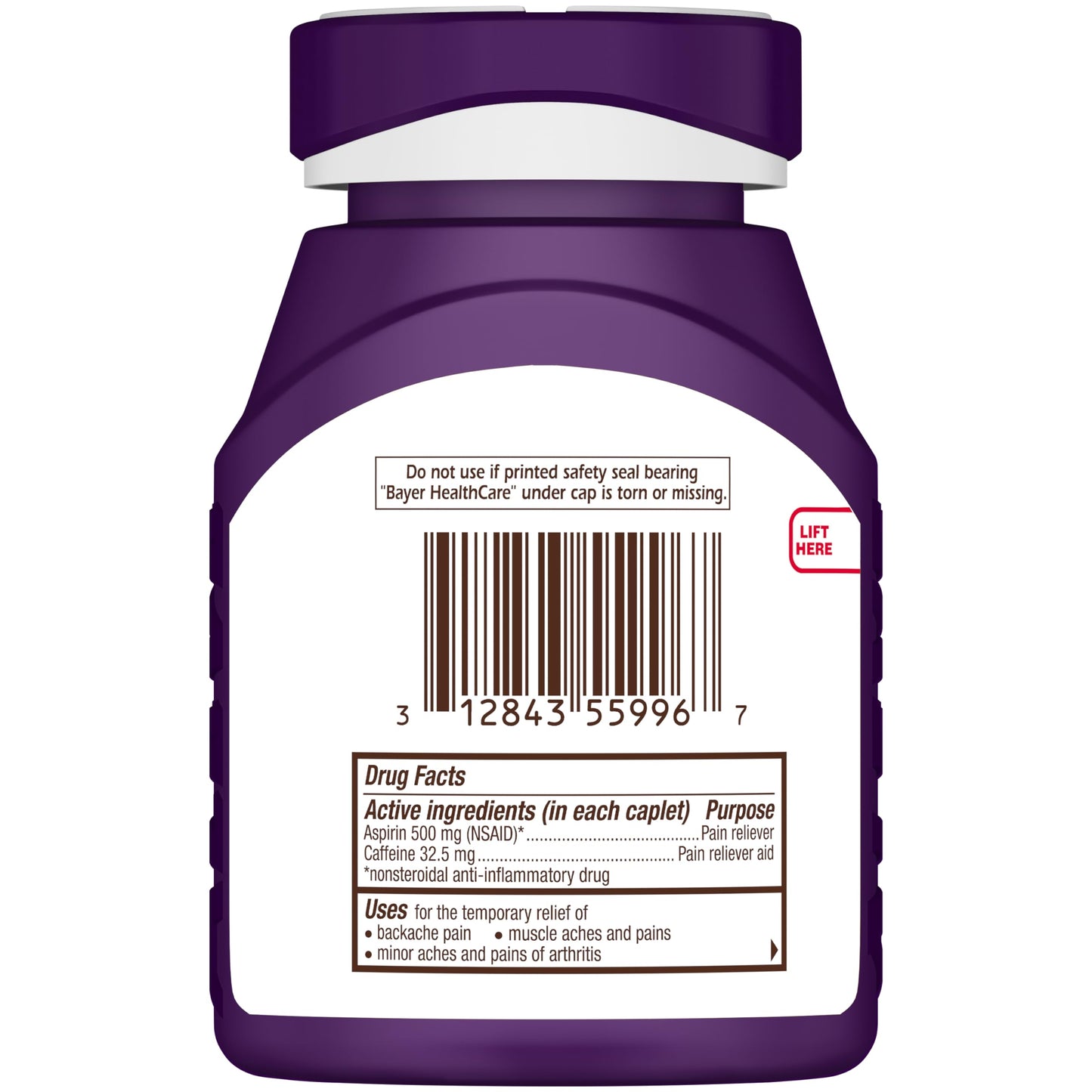 Bayer Back & Body 500mg Aspirin Plus Caffeine for Powerful Pain Relief, 200 Coated Caplets Bayer buy supplements Au