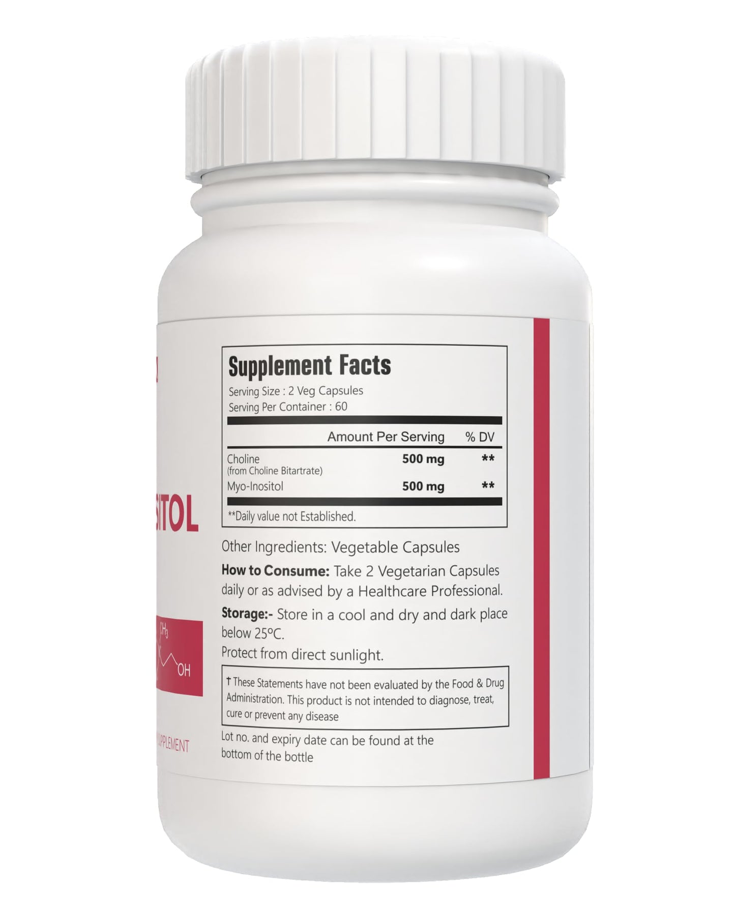 VitaCosmoX Choline and Myo-Inositol Supplement, 1000 mg Each, 120 Veggie Capsules 100% Vegetarian, Non-GMO & Gluten Free VitaCosmoX buy supplements Au