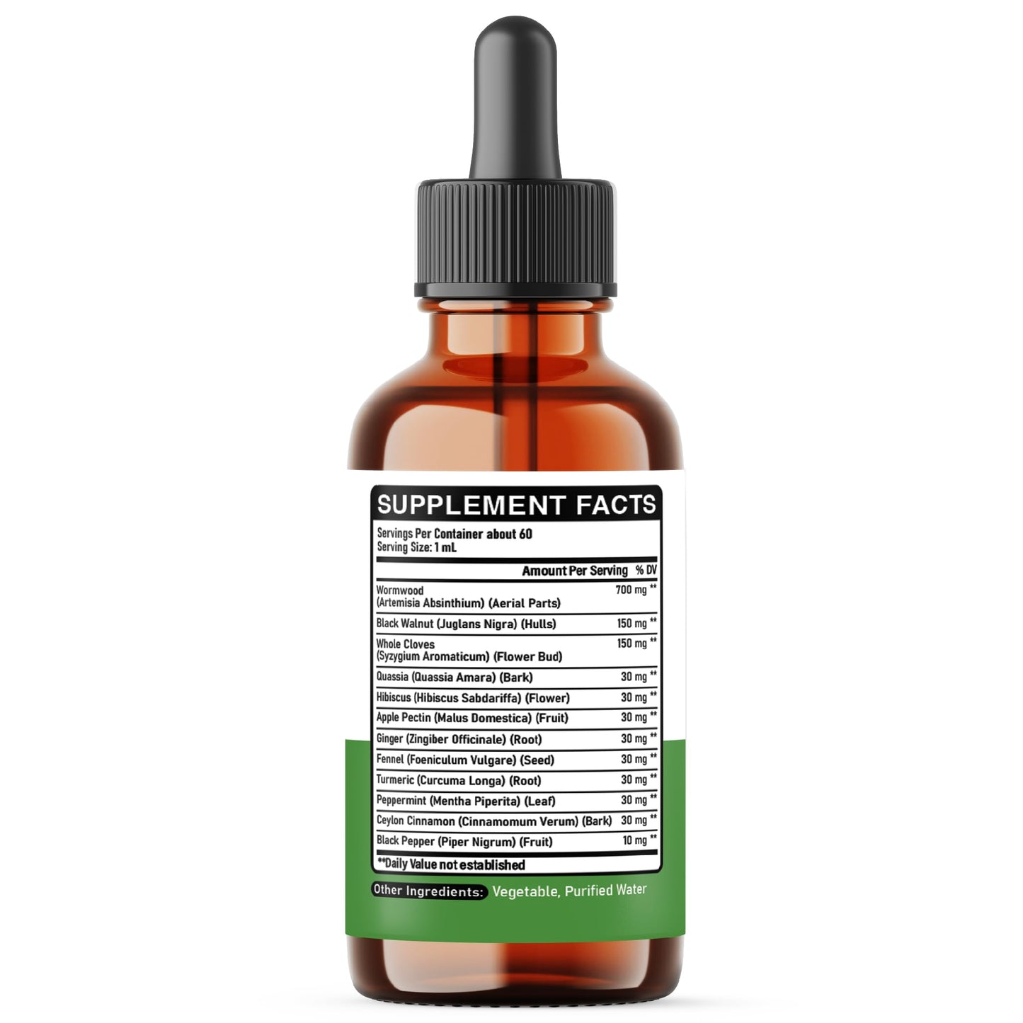 DEDICAD 12in1 Wormwood Liquid Drops - Black Walnut Wormwood Tincture Liquid Extract Whole Cloves and 9 More Herbs - 60 Days Supply DEDICADĀ buy supplements Au