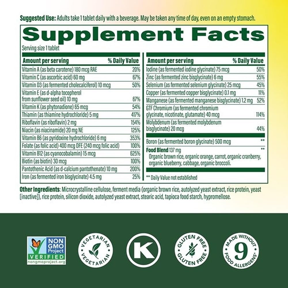 MegaFood One Daily Multivitamin for Women and Men, Immune Support Supplement with Real Food, Vitamin C & Vitamin B, Bone Health, Cellular Energy Metabolism, Vegetarian, Non-GMO, 90 Tablets MegaFood buy supplements Au