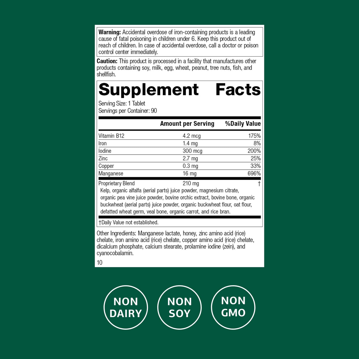 Standard Process Trace Minerals-B12 - Thyroid & Cell Functioning Support with Iodine, Zinc & Copper - Cartilage & Bone Health Aid - Non-Dairy & Non-Soy - 90 Tablets (90 Servings) Standard Process Inc.Buy Supplements Australia