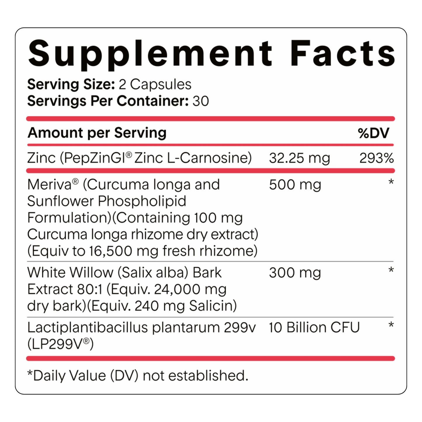 Goodness Lover Inflammation Pro, with 10 Billion CFU for Digestive Support, Curcumin, White Willow bark Extract, Zero fillers, Vegan, 30 Servings