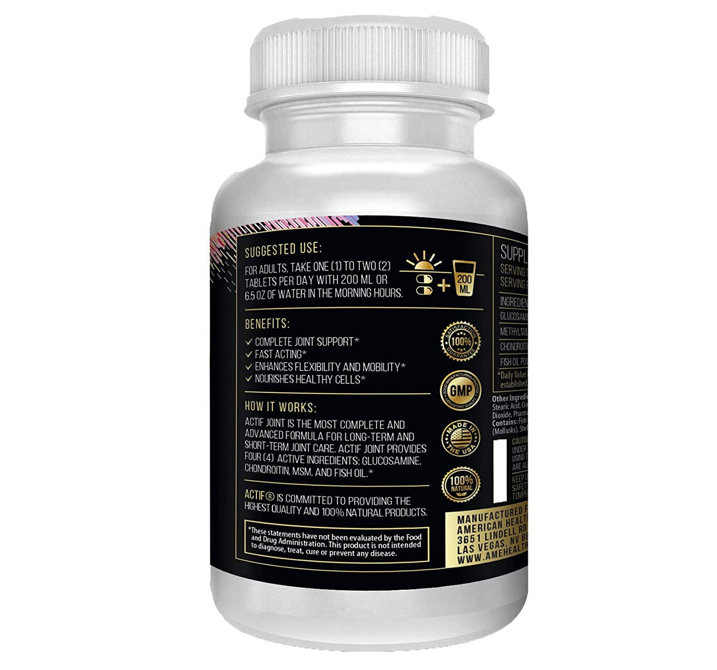 Actif Joint 4-in-1 Fast Relief Maximum Strength, Clinical Formula, 120ct, Made in USA ACTIFBuy Supplements Australia