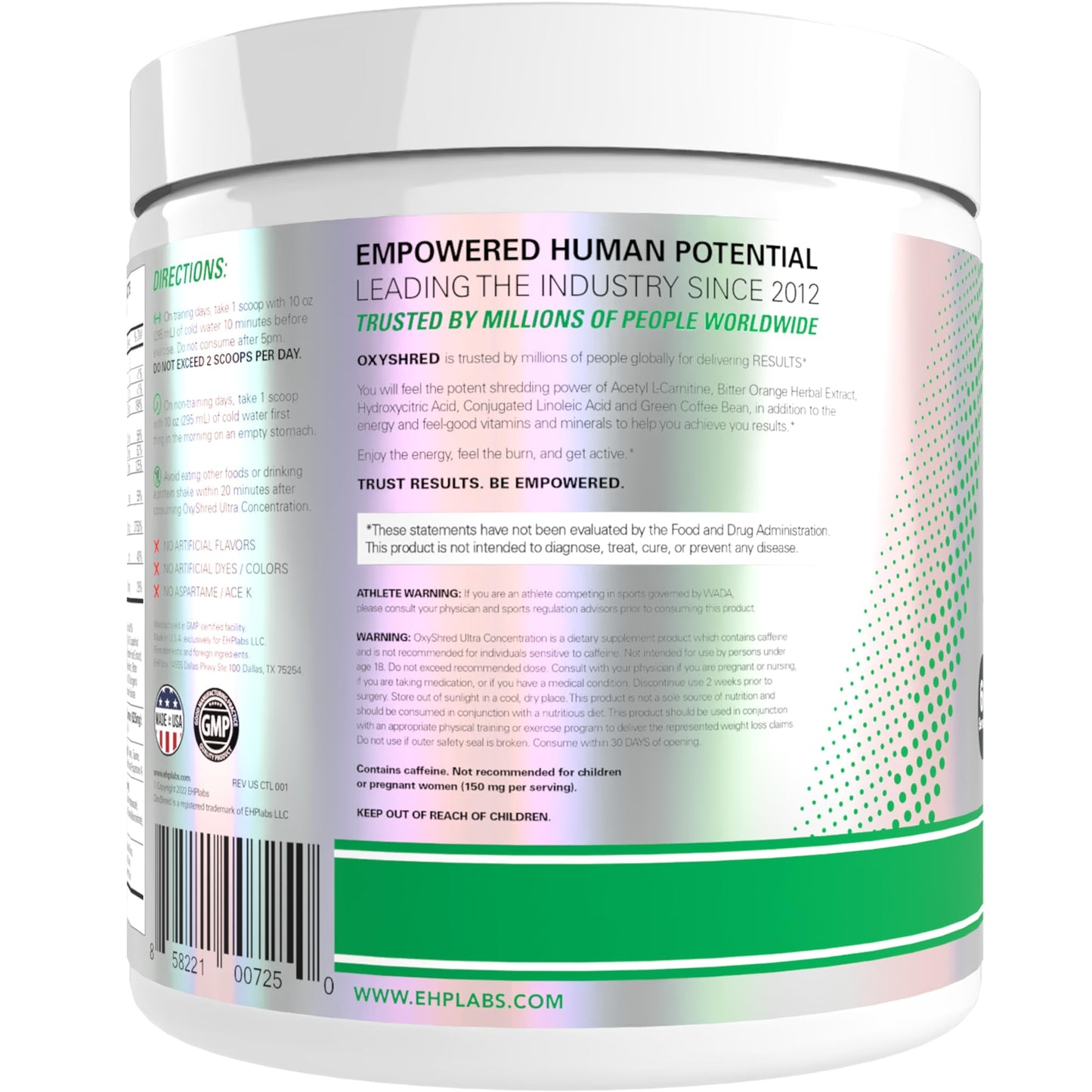 EHP Labs OxyShred Pre Workout Powder - Preworkout Powder with L Glutamine & Acetyl L Carnitine, Energy Boost Drink - Kiwi Strawberry, 60 Servings EHP Labs buy supplements Au