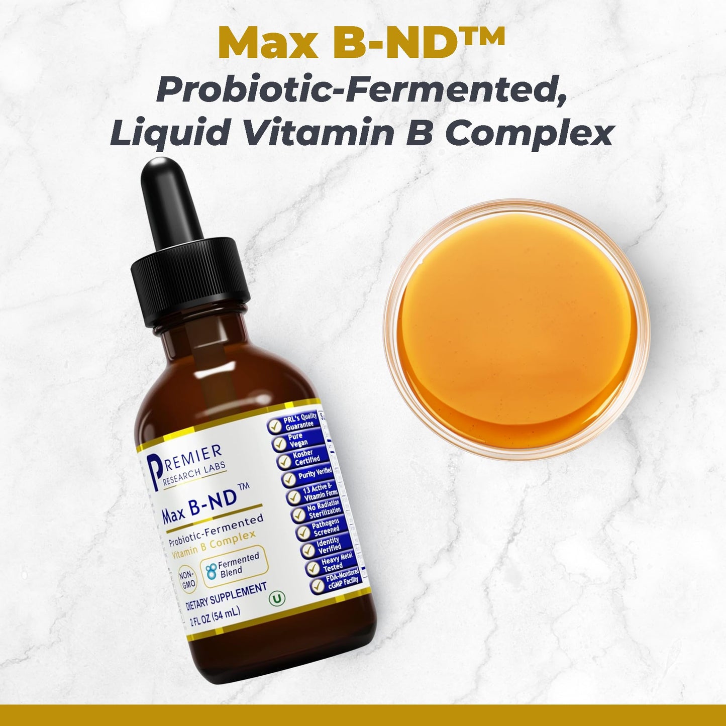 Premier Research Labs Max B-ND Liquid Vitamin - B-Complex for Liver & Brain Health - Sublingual Drops for Energy, Immune & Adrenal Support - 2 fl oz - Thiamin, B12, B6 & More - for Men, Women Premier Research LabsBuy Supplements Australia