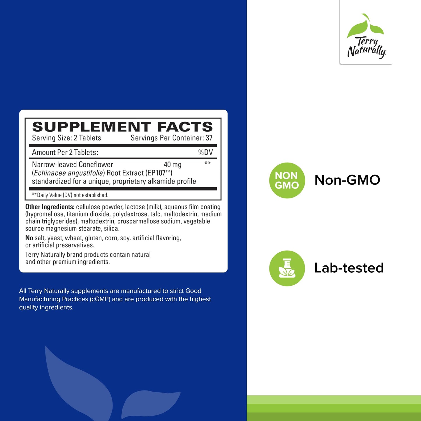 Terry Naturally AnxioCalm - Calming Support Supplement - Supports Against Occasional Tension & Aids Calm Feelings with Narrow-Leaved Coneflower - Non-Drowsy Supplement - 75 Tablets Terry NaturallyBuy Supplements Australia