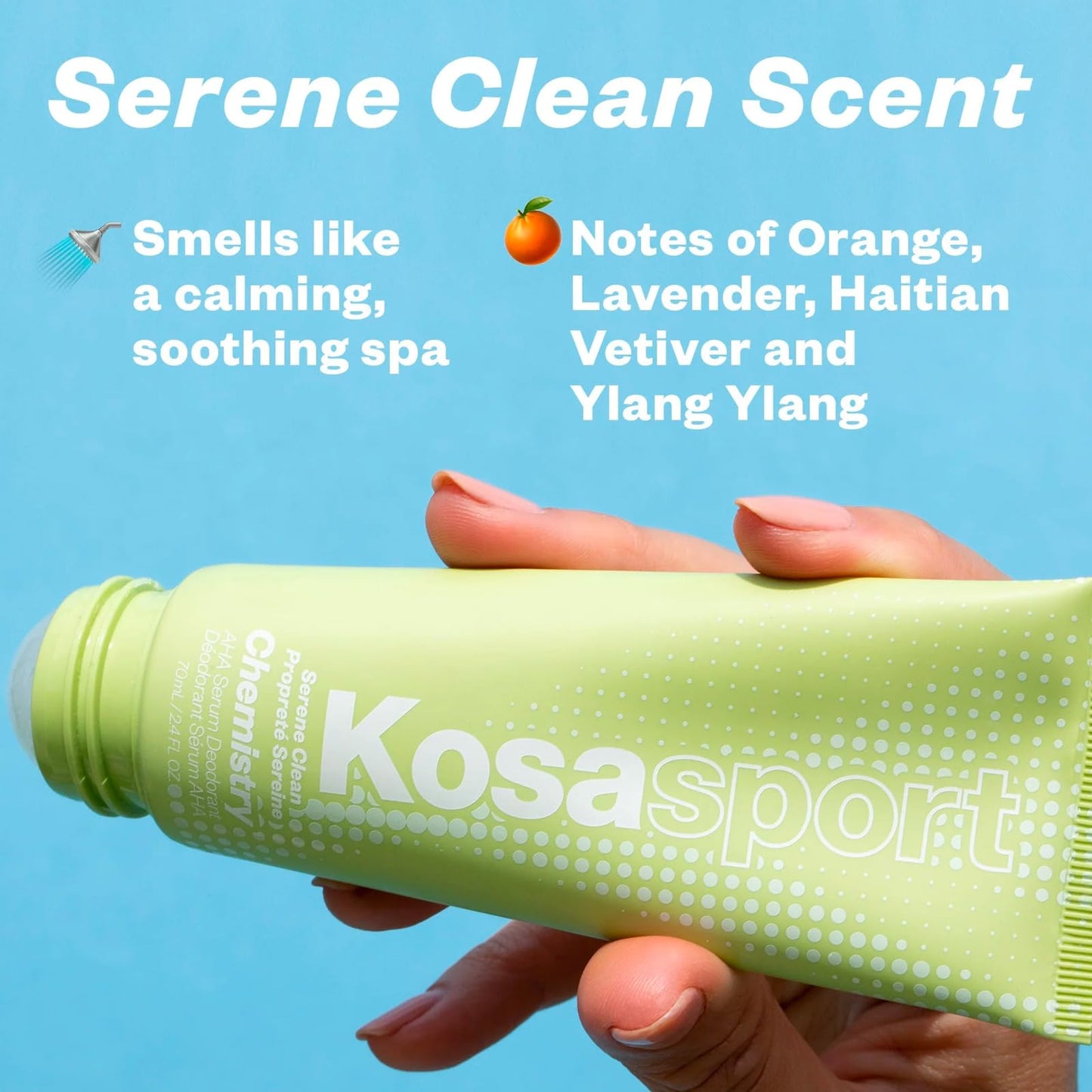 Kosas Chemistry Deodorant - Aluminium and Baking Soda Free + BO-Fighting AHA Serum that Exfoliates, Softens, and Nourishes the Skin, (Serene Clean) KosasBuy Supplements Australia