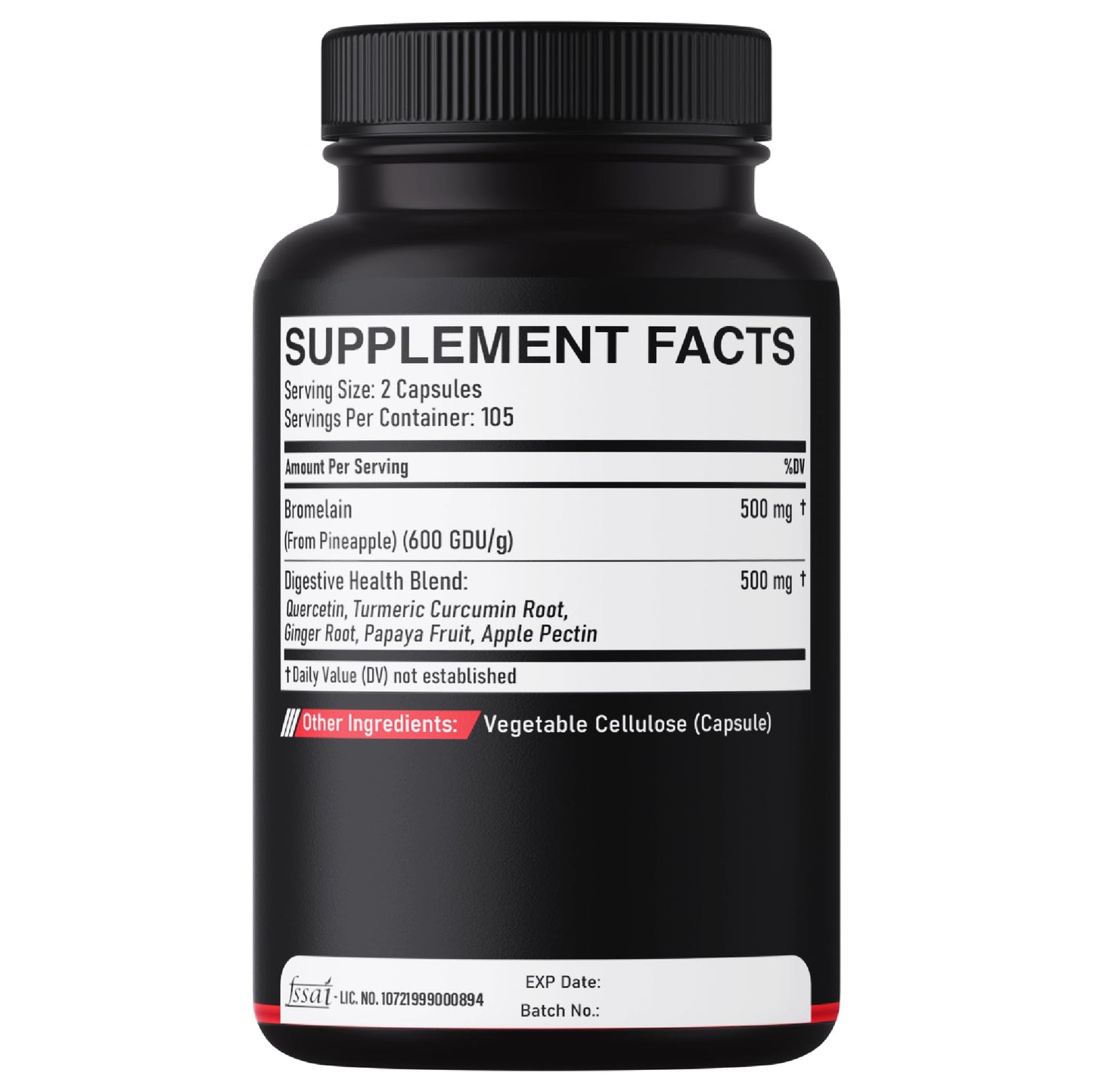 DEDICAD 6in1 Bromelain 500mg Supplement - 1000mg per Serving - 210 Capsules with Digestive Health Blend as Quercetin, Ginger, Turmeric, Papaya - Support Overall Health, Digestion & Immune System DEDICAD buy supplements Au
