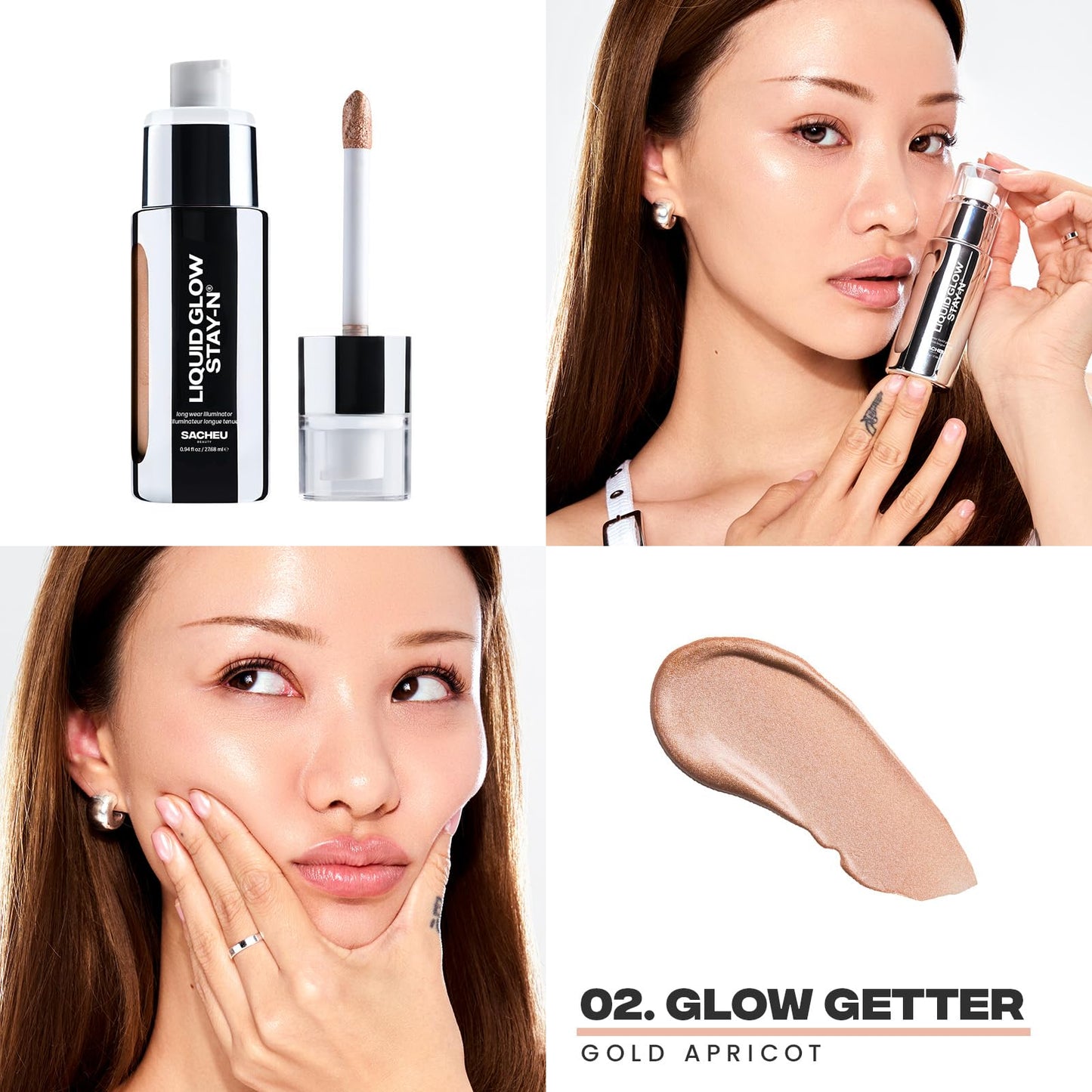 Sacheu Liquid Glow STAY-N Liquid Highlighter & Illuminator Makeup — 30ml Long Lasting Luminous Glow Lightweight Dewy Finish, Glow Getter SacheuBuy Supplements Australia