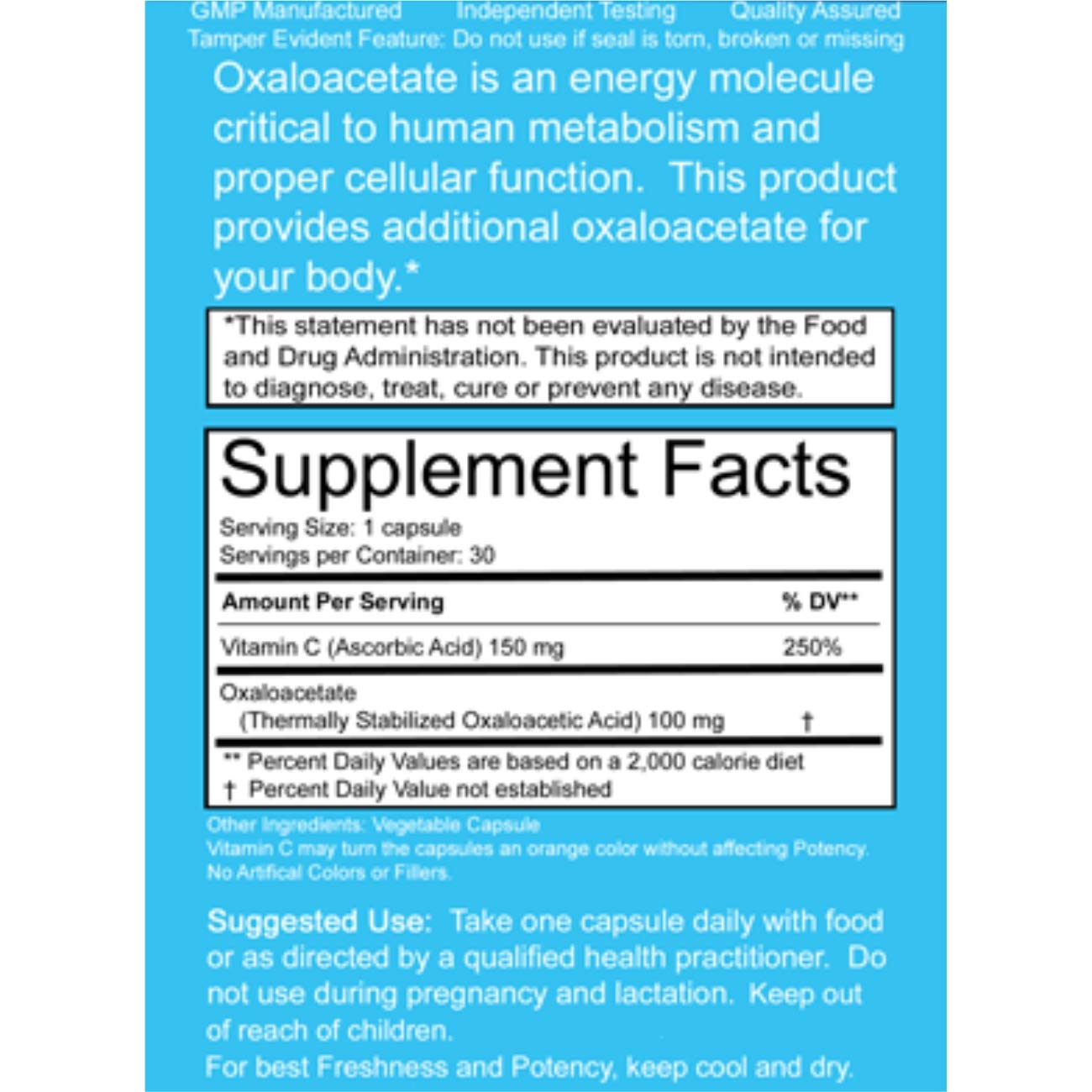 Benagene Oxaloacetate Supplement - Supports Cellular Energy, Healthy Metabolism, & Body Regulation - Thermally Stabilized with Vitamin C - Non-GMO & Vegan - Once Daily (90 Servings) BenageneBuy Supplements Australia