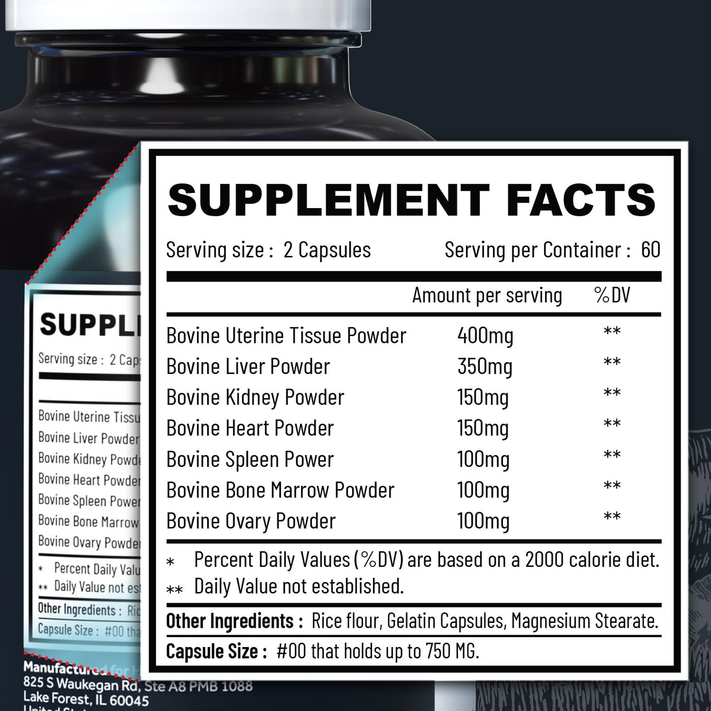 Beef Organ Supplement Grass Fed Complex for Women - 7 Carnivore Meat Proprietary Blend of Beef Liver, Marrow, Brain, Thymus, Spleen, Kidney, Colostrum, Heart, Pancreas, Gallbladder -120 Caps Holistic MethodBuy Supplements Australia