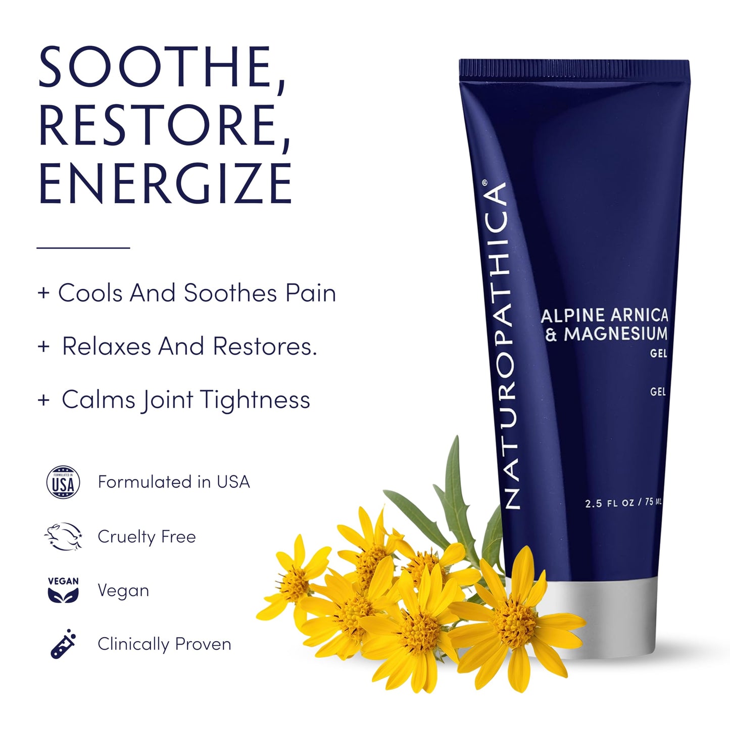 Naturopathica Alpine Arnica & Magnesium Gel, Cooling Massage Gel with Menthol for Muscle Discomfort and Relaxation, 2.5 fl oz NaturopathicaBuy Supplements Australia