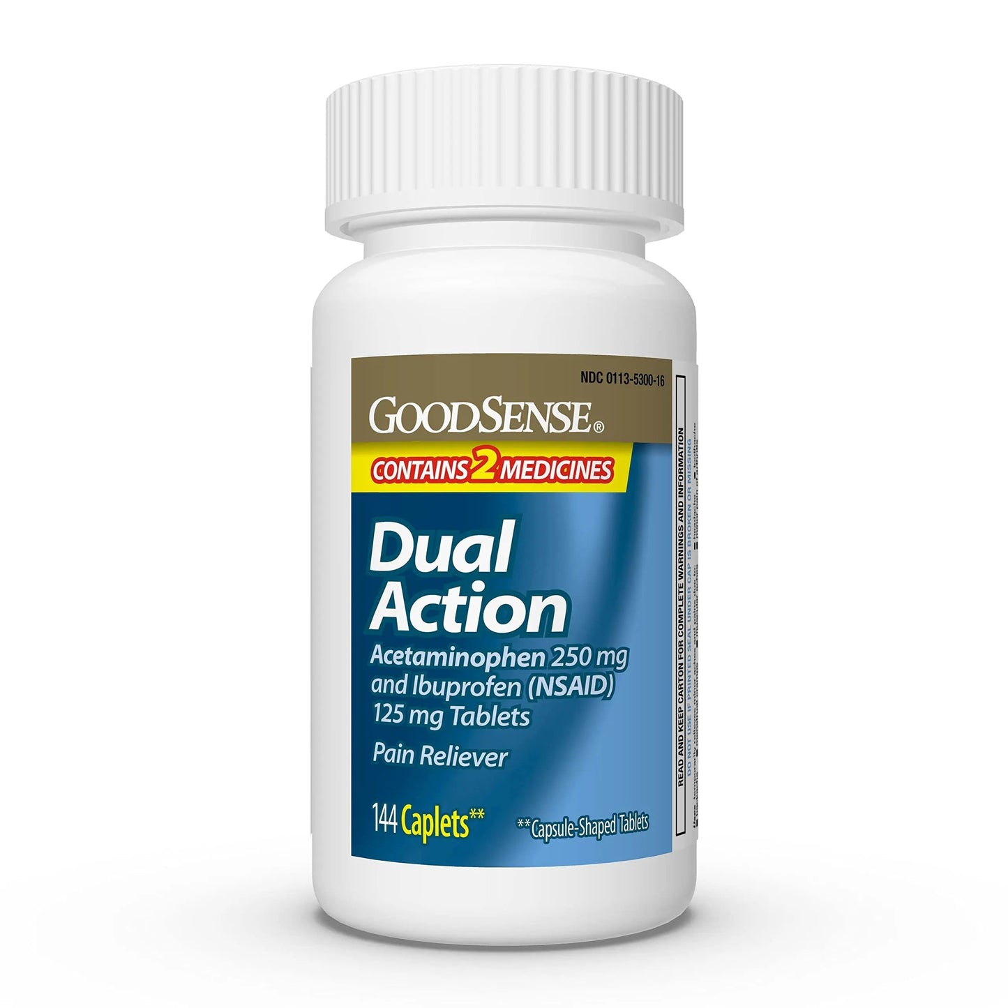 GoodSense Dual Action Acetaminophen 250 mg and Ibuprofen (NSAID) 125 mg Tablets, Pain Reliever for Headache Relief, Arthritis Pain Relief and More, 144 Count GoodSenseBuy Supplements Australia