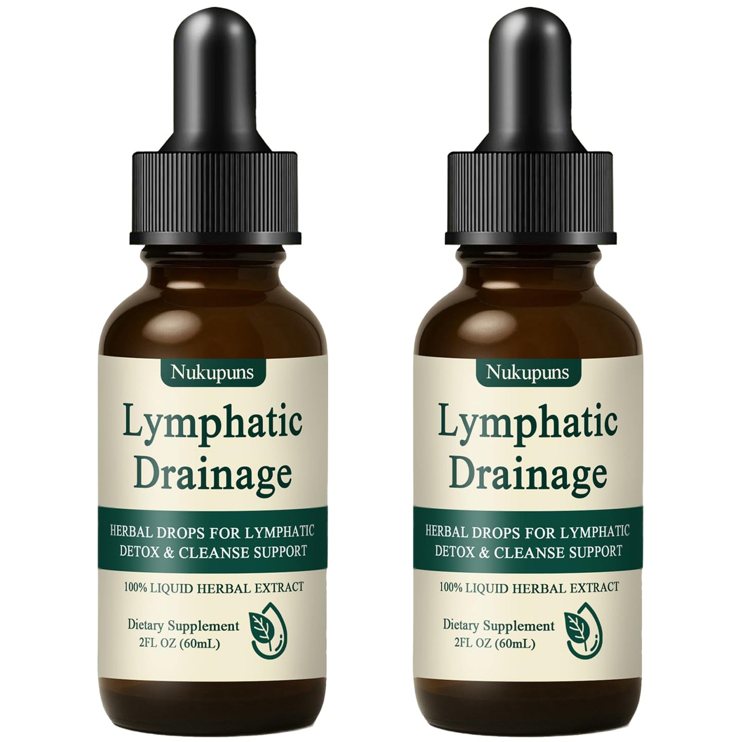 Nukupuns Lymphatic Drainage Drops, Lymphatic Drainage Supplements, Herbal Blend-Lymph System Support, Lymphatic Drainage, Vegan & Non-GMO (2pcs) Nukupuns buy supplements Au