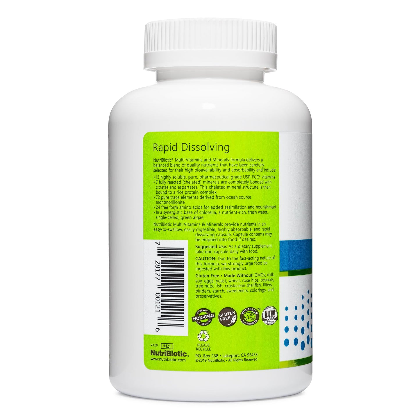 NutriBiotic – Multi Vitamins & Minerals, 180 Ct Capsules (Formerly Hypoallergenic Multiple) | 72 Pure Trace Elements in a Base of Chlorella | Pharmaceutical-Grade & Highly Absorbable | Gluten Free NutriBioticBuy Supplements Australia