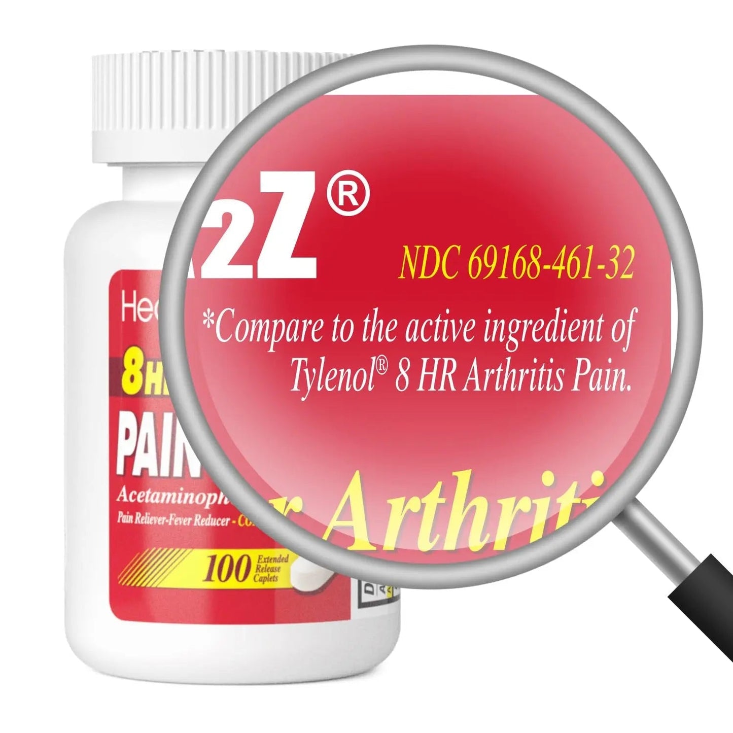 HealthA2Z® Pain Relief Extended Release | Acetaminophen 650mg | 8 Hours | Arthiritis Pain | Pain Reliever - Fever Reducer | Contains no Aspirin (100 Count) HealthA2ZBuy Supplements Australia