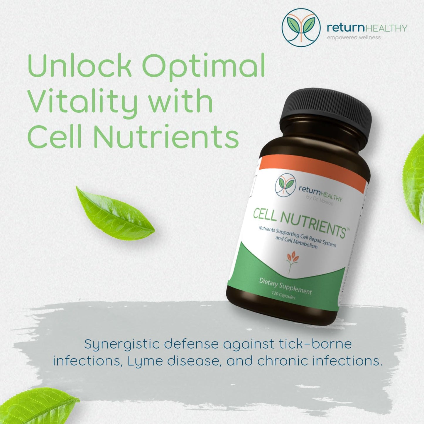 Return Healthy Cell Nutrients | Promotes Cell and Membrane Repair & Cell Metabolism | Helps Fight Tick-Borne Infections & More | Mitochondrial Supplements | Non-GMO, Vegan, 120 caps Return HealthyBuy Supplements Australia