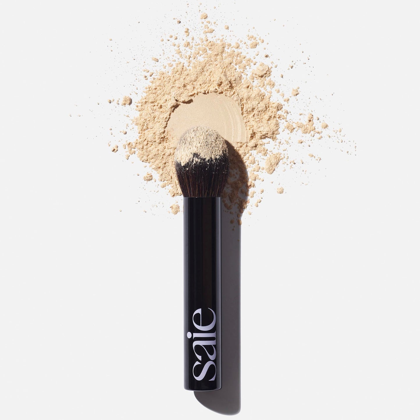 Saie Face Powder Duo, Medium - The Fluffy Brush, Soft, Multi-Use Targeted Powder Brush With Tapered Tip & Airset Radiant Loose Setting Powder, Translucent Medium (0.14 oz) - Vegan, Cruelty-Fee SaieBuy Supplements Australia
