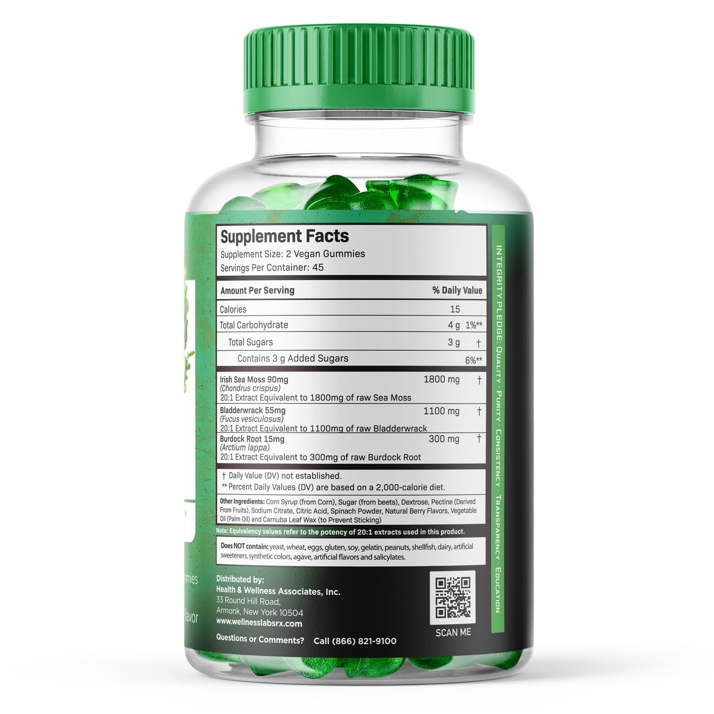 WELLNESS LABSRX Sea Moss Gummies, 3200mg Irish Sea Moss Mixed Berry Flavor with Maximum Potency Bladderwrack and Burdock Root - Supports Skin, Energy and Immunity - 180 Count WELLNESS LABSRXBuy Supplements Australia