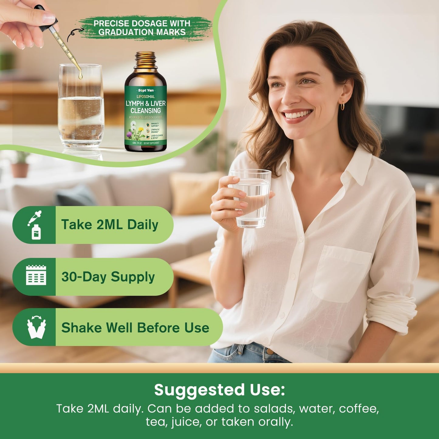 Liposomal Lymphatic Drainage Drops - Lymphatic Drainage Supplements with Milk Thistle, Burdock Root for Women & Men | Supports Liver Cleanse, Detox & Repair | Lymph - Liver Cleanse Health | 2 Fl Oz SEPT YAN buy supplements Au