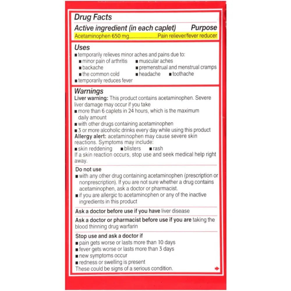 Tylenol 8 Hour Arthritis Pain Reliever Fever Reducer Extended Release Caplet, 225 Count TylenolBuy Supplements Australia