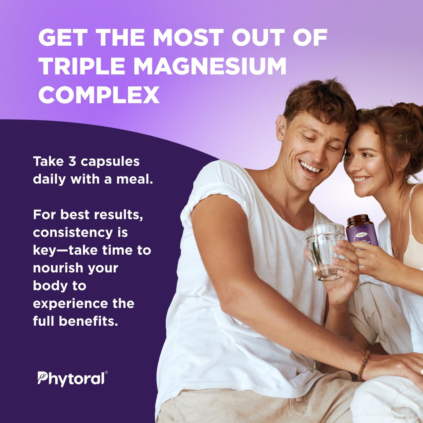 Highly Potent Magnesium Complex Capsules - Triple Magnesium Blend with Taurate Glycinate and Malate - 400mg Supplement Supports Relaxation & Overall Wellness Non-GMO Vegan - 90 Count Phytoral buy supplements Au