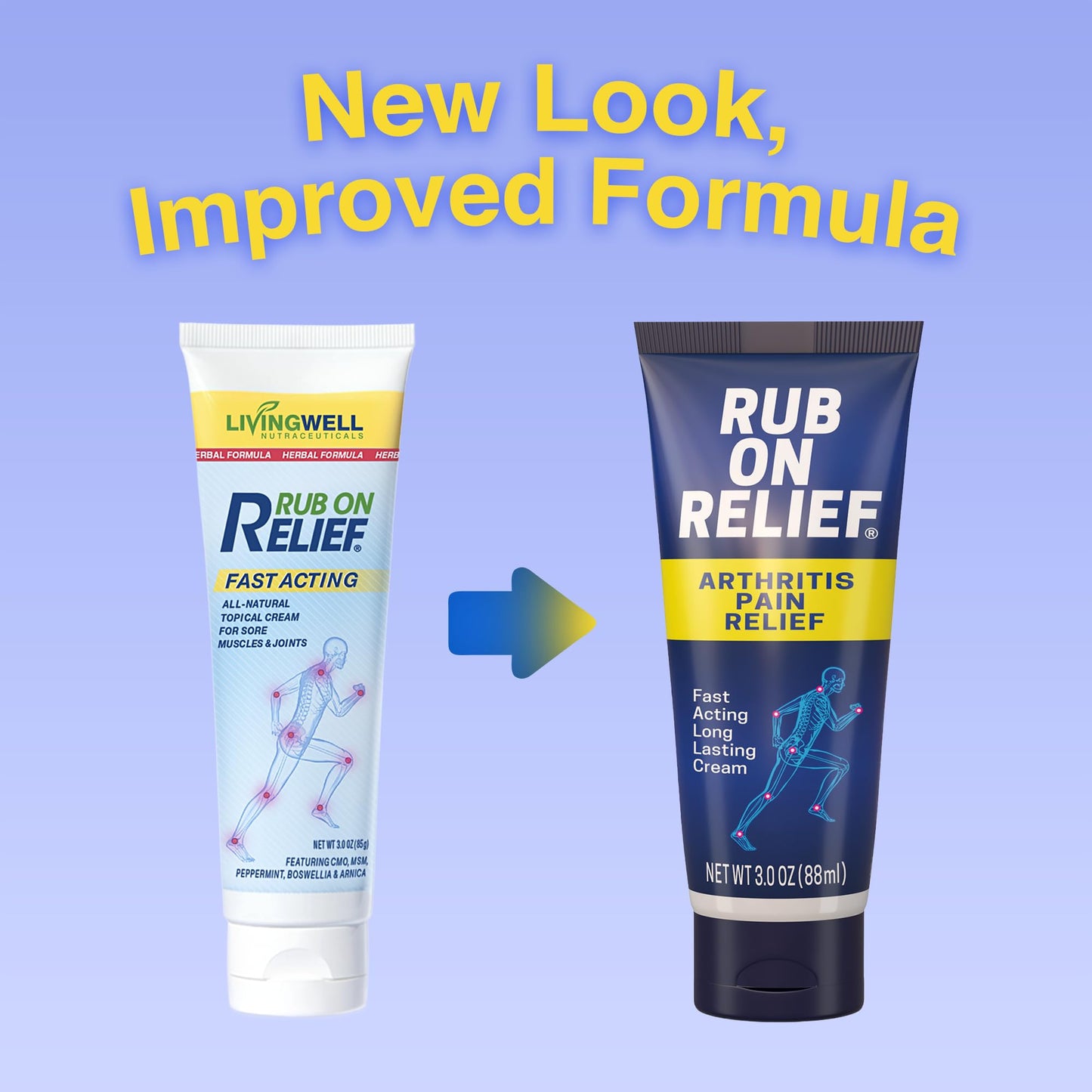 RUB ON RELIEF Arthritis Pain Relief Cream – 10-in-1 Non-Greasy Joints Pain Cream for Knees, Back, Neck, Hands, & Muscle Aches with Menthol, Camphor, Arnica, MSM & Turmeric Up to 8 Hours, 3oz (1 Pack) RUB ON RELIEFBuy Supplements Australia