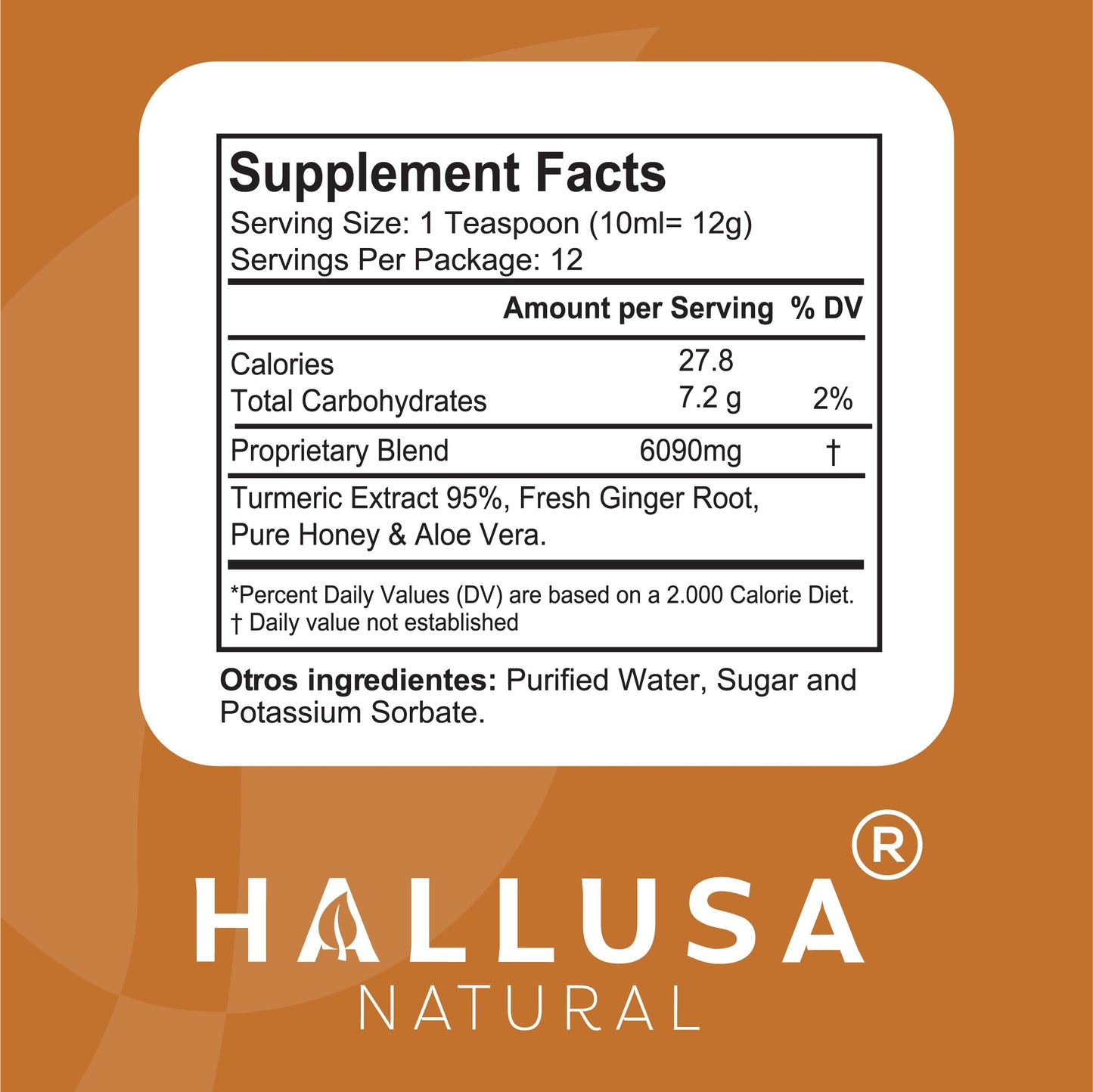 HallSyrup Herbal Supplement for Adults 4 oz – Natural Blend with Turmeric Extract 95%, Fresh Ginger Root, Pure Honey & Aloe Vera – Supports Throat Comfort, Seasonal Wellness & Everyday Vitality
