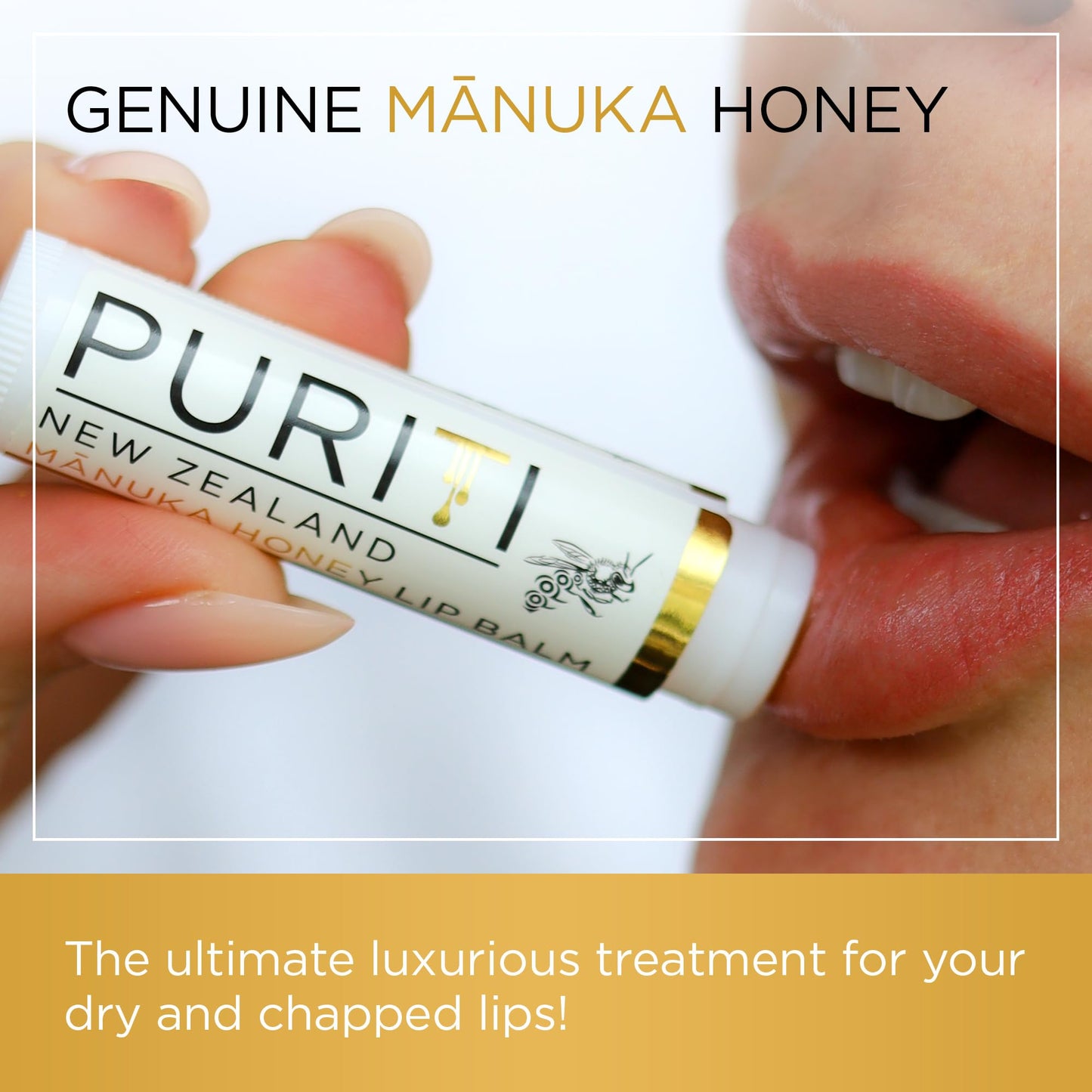 PURITI Manuka Honey Lip Balm – 3pack Soothing & Moisturizing, Enriched with Almond