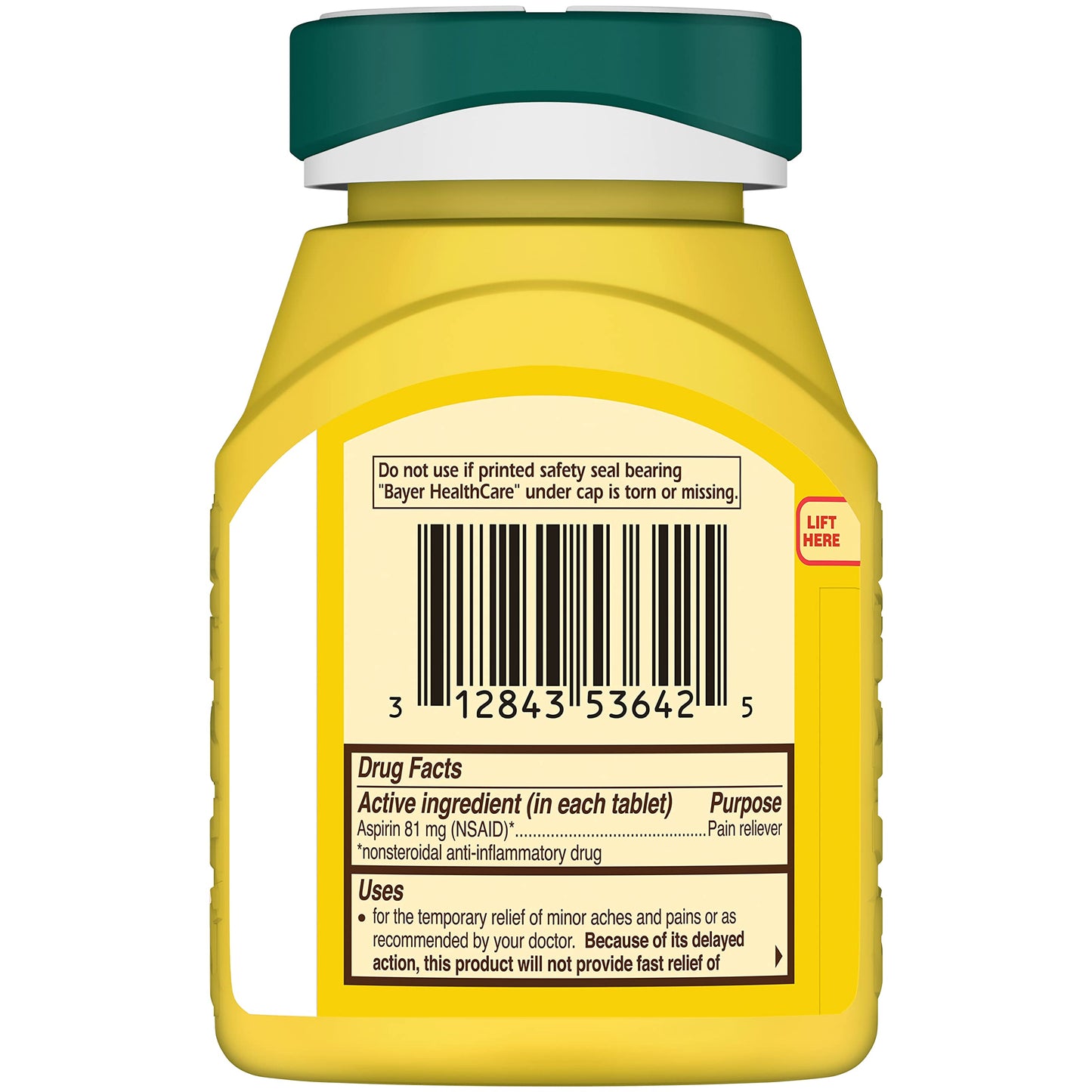 Bayer Aspirin Low Dose 81 mg, Enteric Coated Tablets, Doctor Recommended, Secondary Prevention of Cardiovascular Disease, 300 Safety Coated Tablets (Packaging may vary) Bayer buy supplements Au