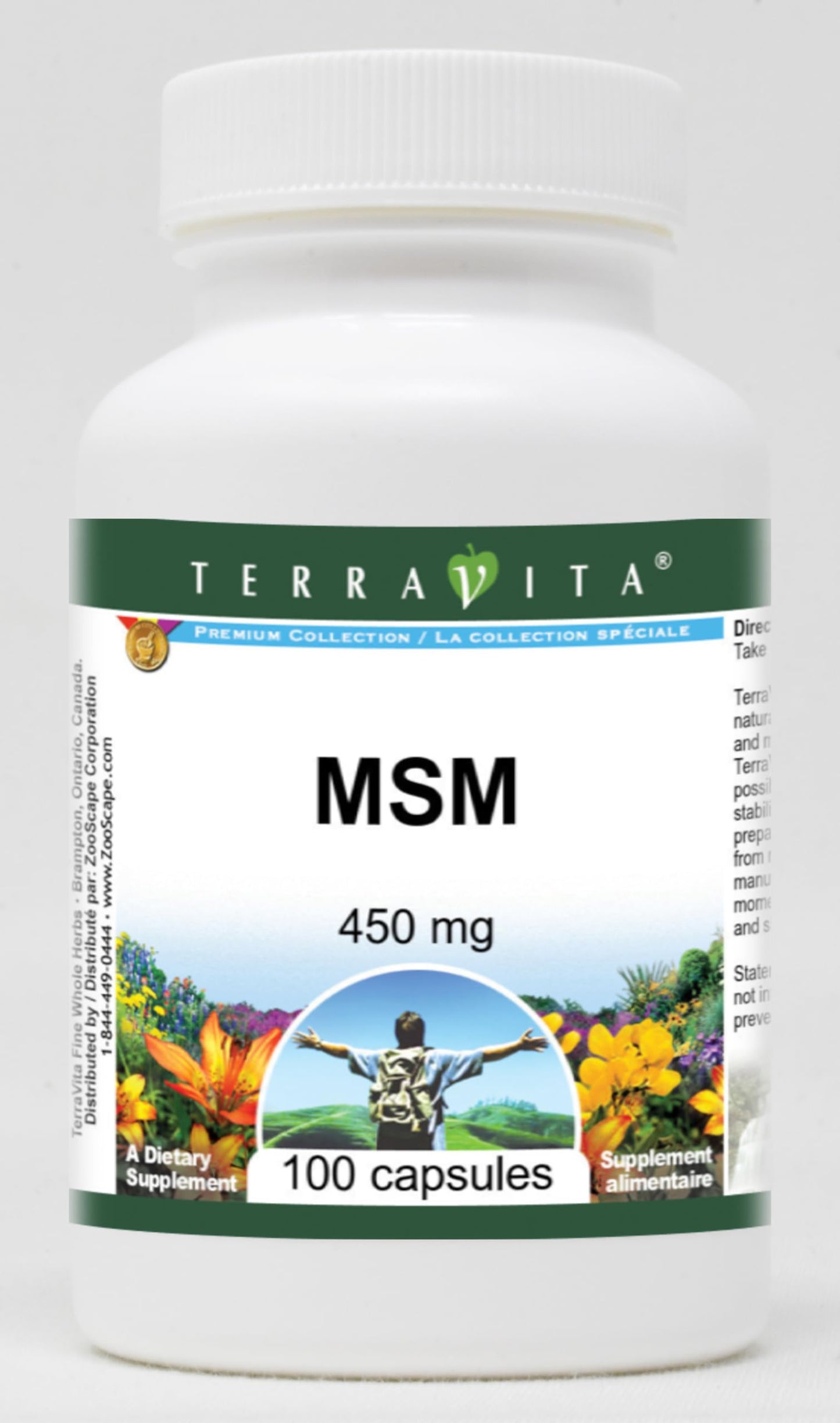 MSM - 450 mg (100 Capsules, ZIN: 510649) - 3 Pack TerravitaBuy Supplements Australia