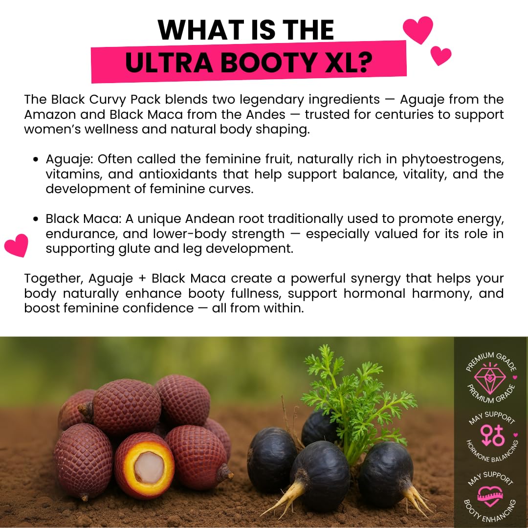 Curvy Fruit Maximum Booty Growth – Ultra Booty Powder with Aguaje + Black Maca – Glute Volume Supplement for Women Curvy FruitBuy Supplements Australia