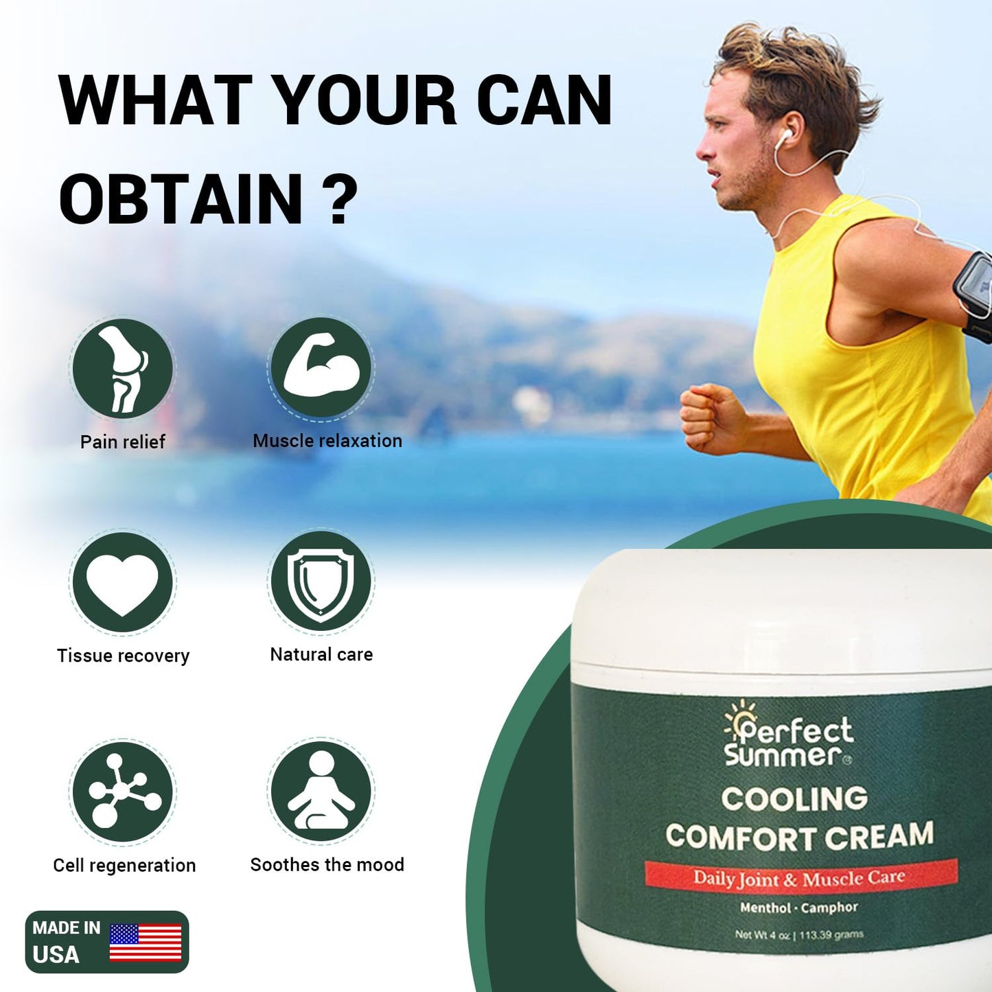 Perfect Summer Cooling Comfort Cream – Muscle Rub & Joint Care – Cooling Relief for Back, Neck, Shoulders & Knees – Non-Greasy, Fast-Absorbing Topical Cream, 4 oz GenericBuy Supplements Australia