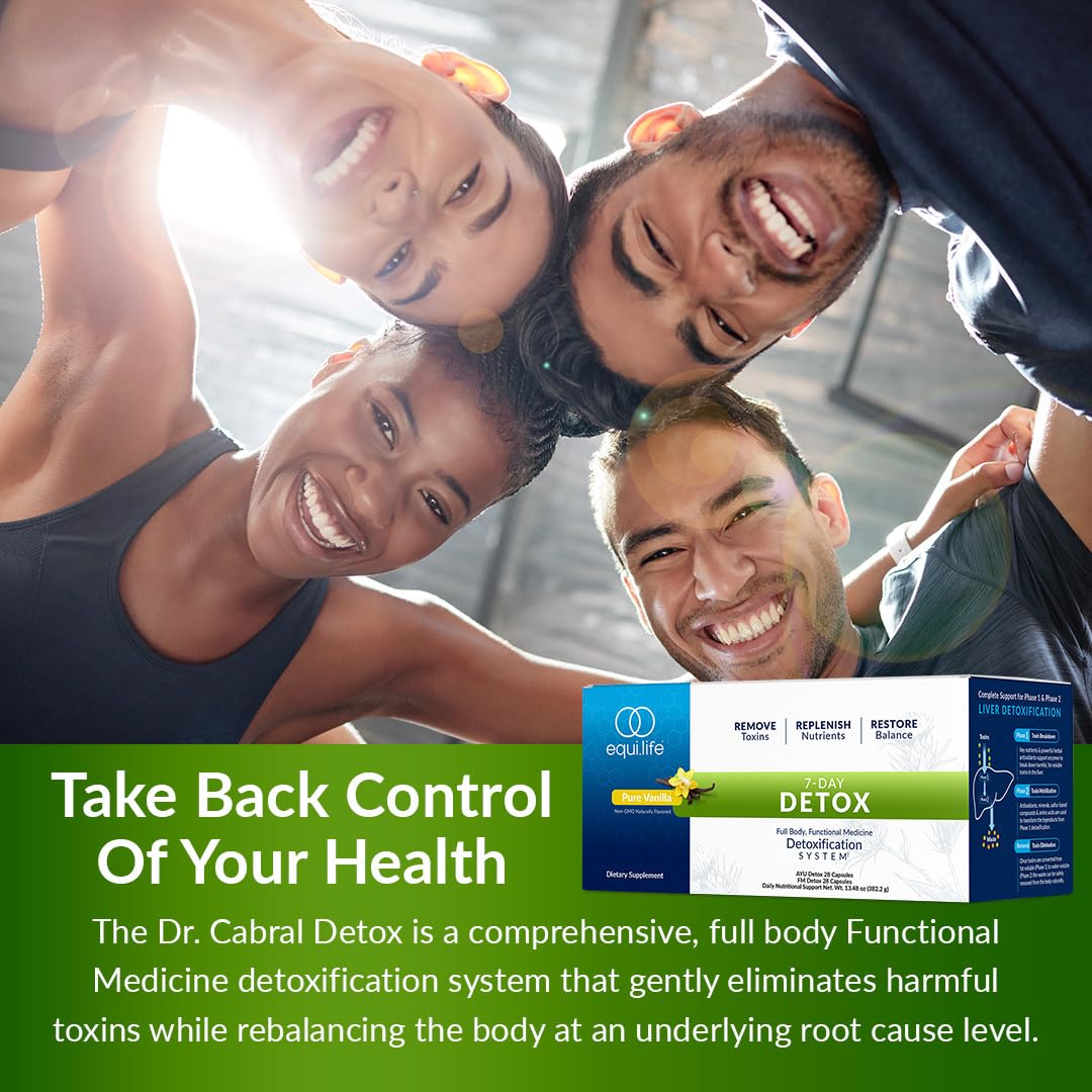 Equilife Dr. Cabral Detox, 7 Day Cleanse System, Plant Based Protein, Vitamins & Minerals, Supports Liver Detox, Promotes Healthy & Full Body Balance