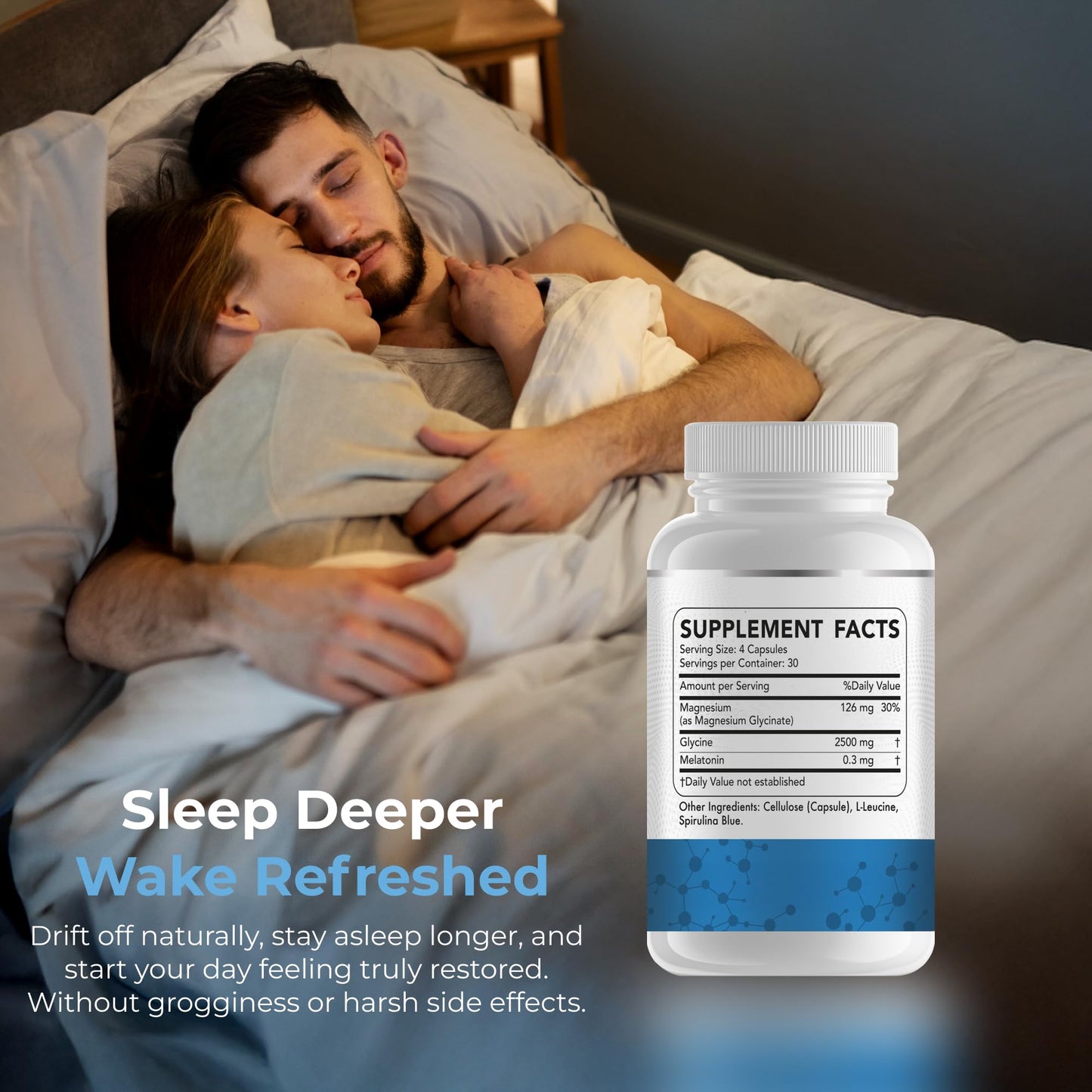 Dr Brad Stanfield Melatonin 300mcg + Magnesium Glycinate 126mg + Glycine 2,500mg for Sleep (120 Count, 30 Servings) Dr Brad StanfieldBuy Supplements Australia