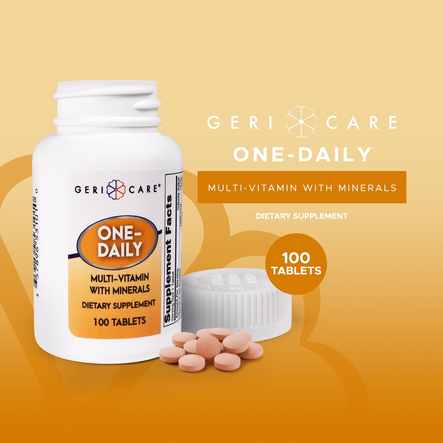One-Daily Multivitamins with Minerals for Men & Women (100 Tablets) by GeriCare| High-Potency Multi-Vitamin & Multimineral Dietary Supplement for Immunity, Energy| Complete Daily Nutritional Support GeriCareBuy Supplements Australia