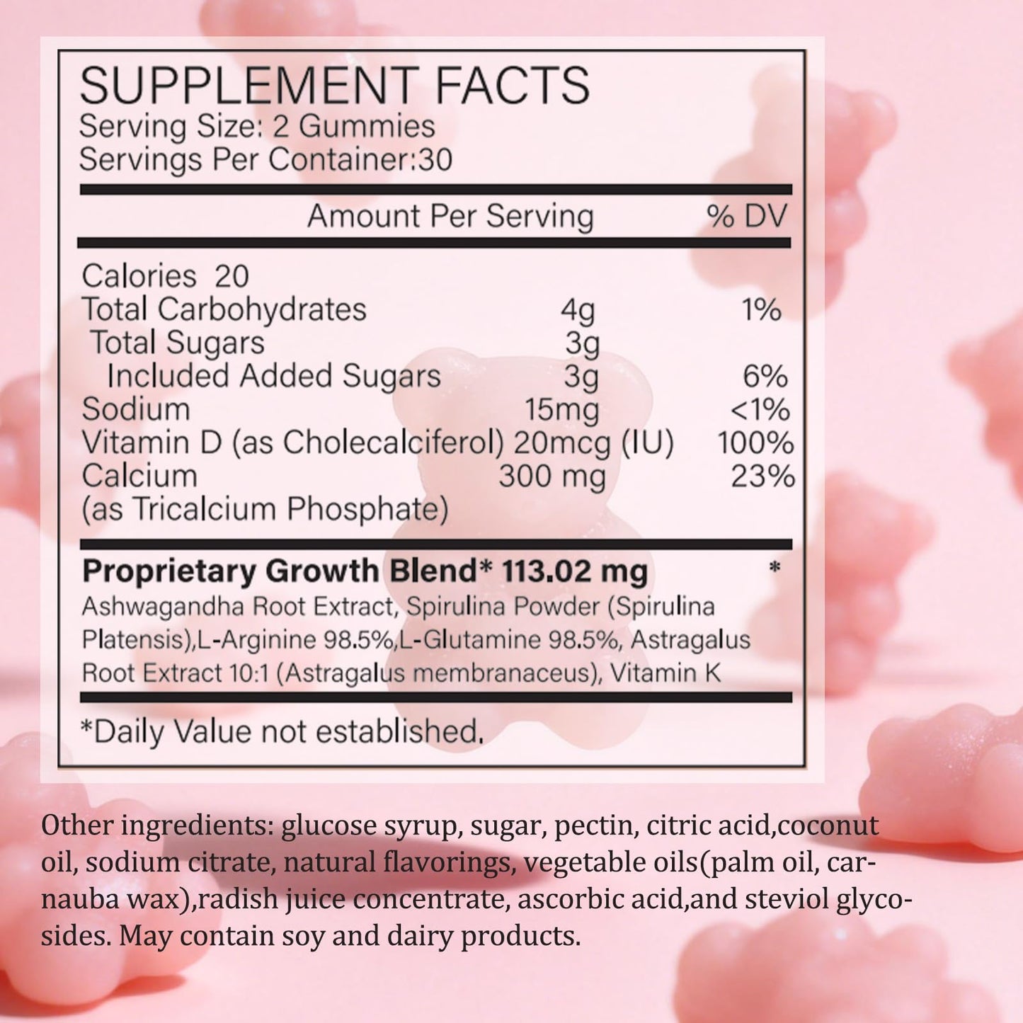 ZYGCDZ Growth Gummies for Kids & Teens - Natural Height Support with Vitamin D3, K2, Calcium & Ashwagandha - Bone Strength Supplement for Picky Eaters Ages 5+ (Watermelon Flavor) (1) ZYGCDZBuy Supplements Australia