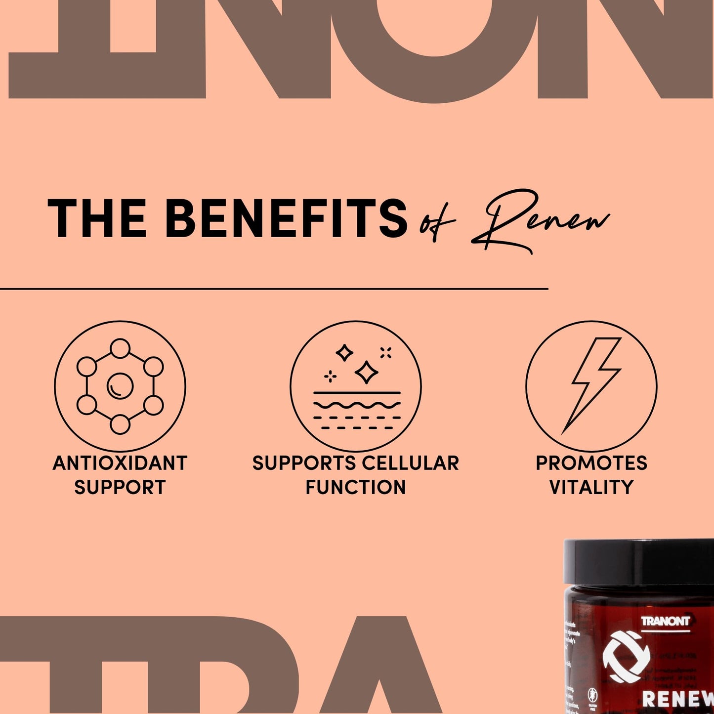 Tranont Renew - Antioxidant Complex for Vitality & Wellness | Vitamin E Tocotrienols & Geranylgeraniol | Supports Healthy Cellular Function, Joint Health, & Youthful Glow - 30 Capsules Tranont buy supplements Au