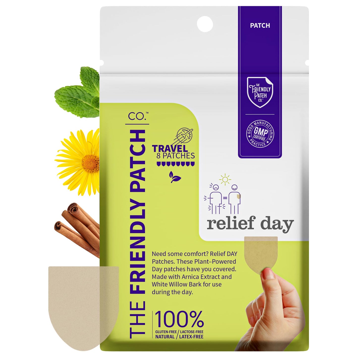 Relief Day & Night Patch Bundle - Arnica, White Willow Bark, Melatonin, Ashwagandha, Saffron & Peppermint for Soreness, Discomfort & Sleep Support for Women and Men - 16 Plant-Powered Patches The Friendly Patch CO.Buy Supplements Australia